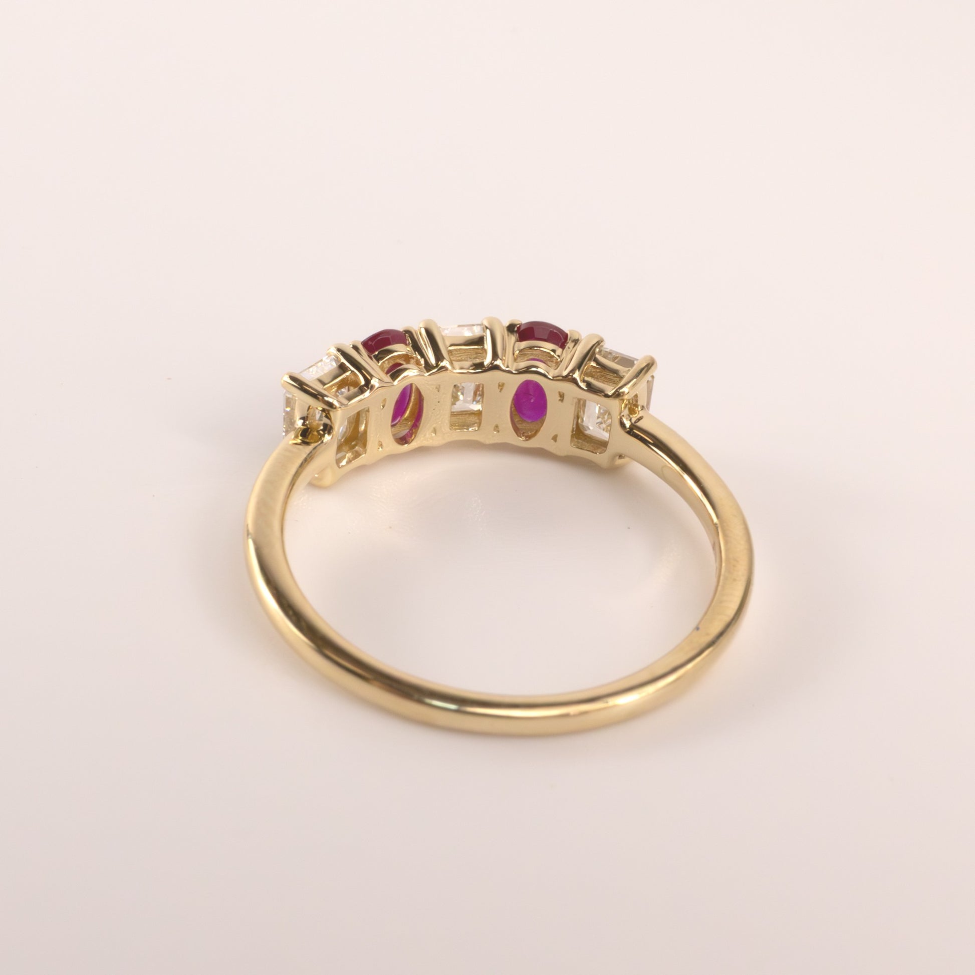 14KYG Ruby 0.62cttw and Diamond 0.95cttw 5-Stone Anniversary Band