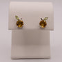 Sterling Silver Citrine and Peridot Orange Stud Earrings