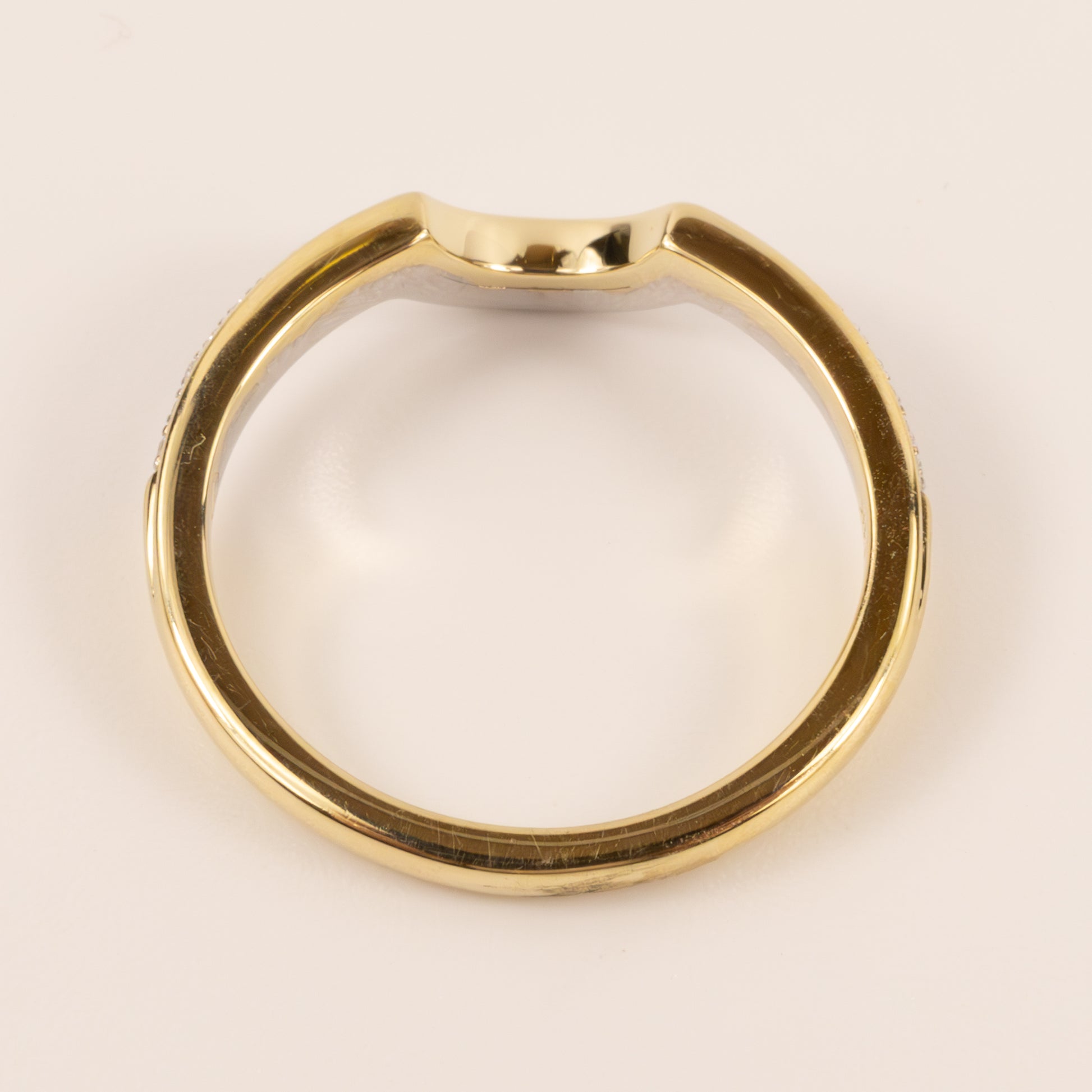 14K Two-Tone Contour Diamond Band