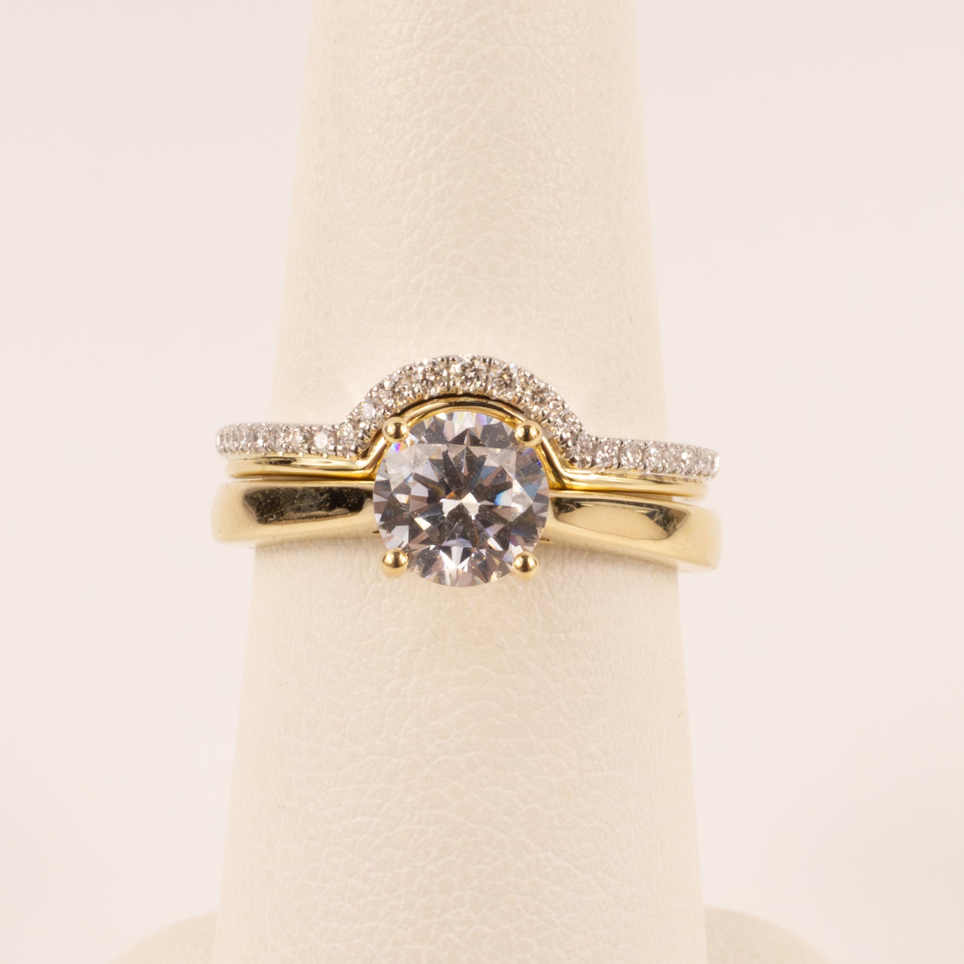 14K Two-Tone Contour Diamond Band