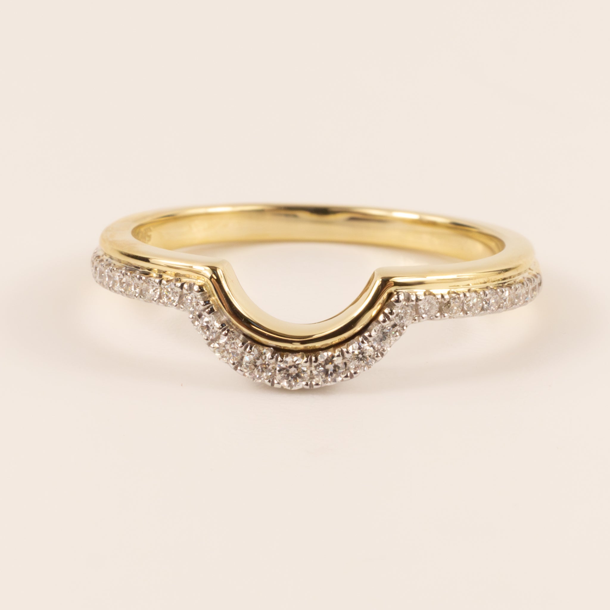 14K Two-Tone Contour Diamond Band