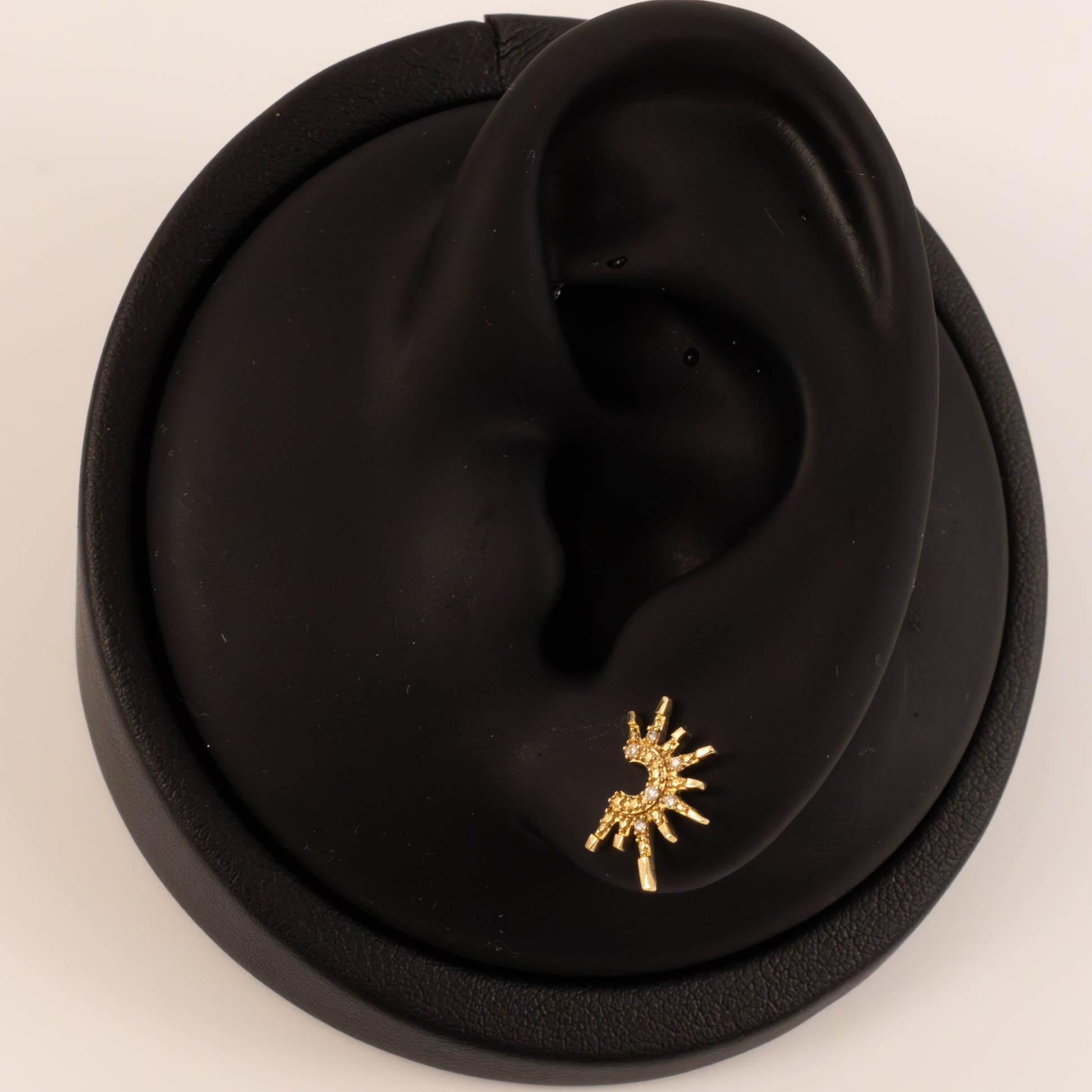 10KYG Diamond Sun Burst Stud Earrings