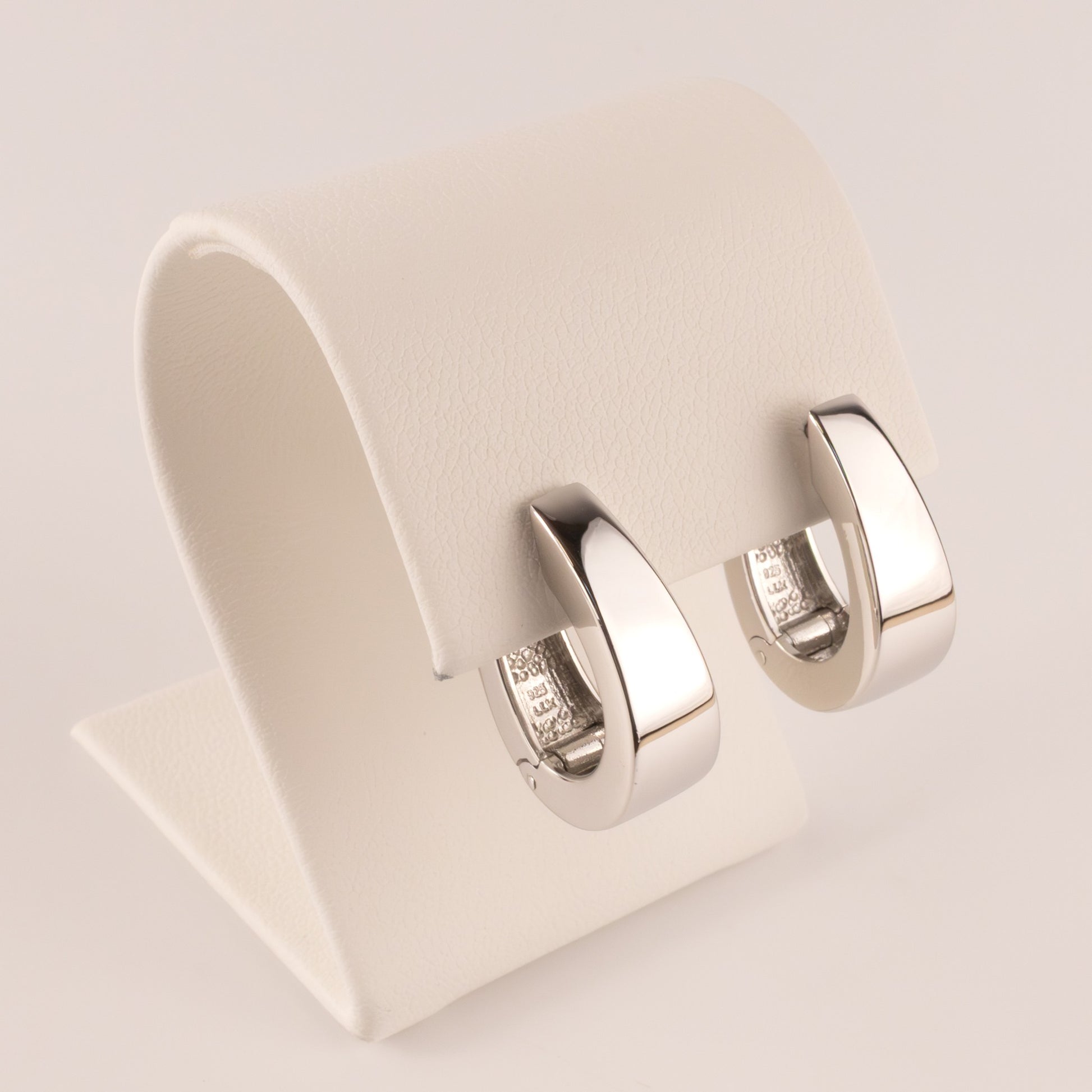 Sterlling Silver 7mm Wide Tapered Hoop Earrings