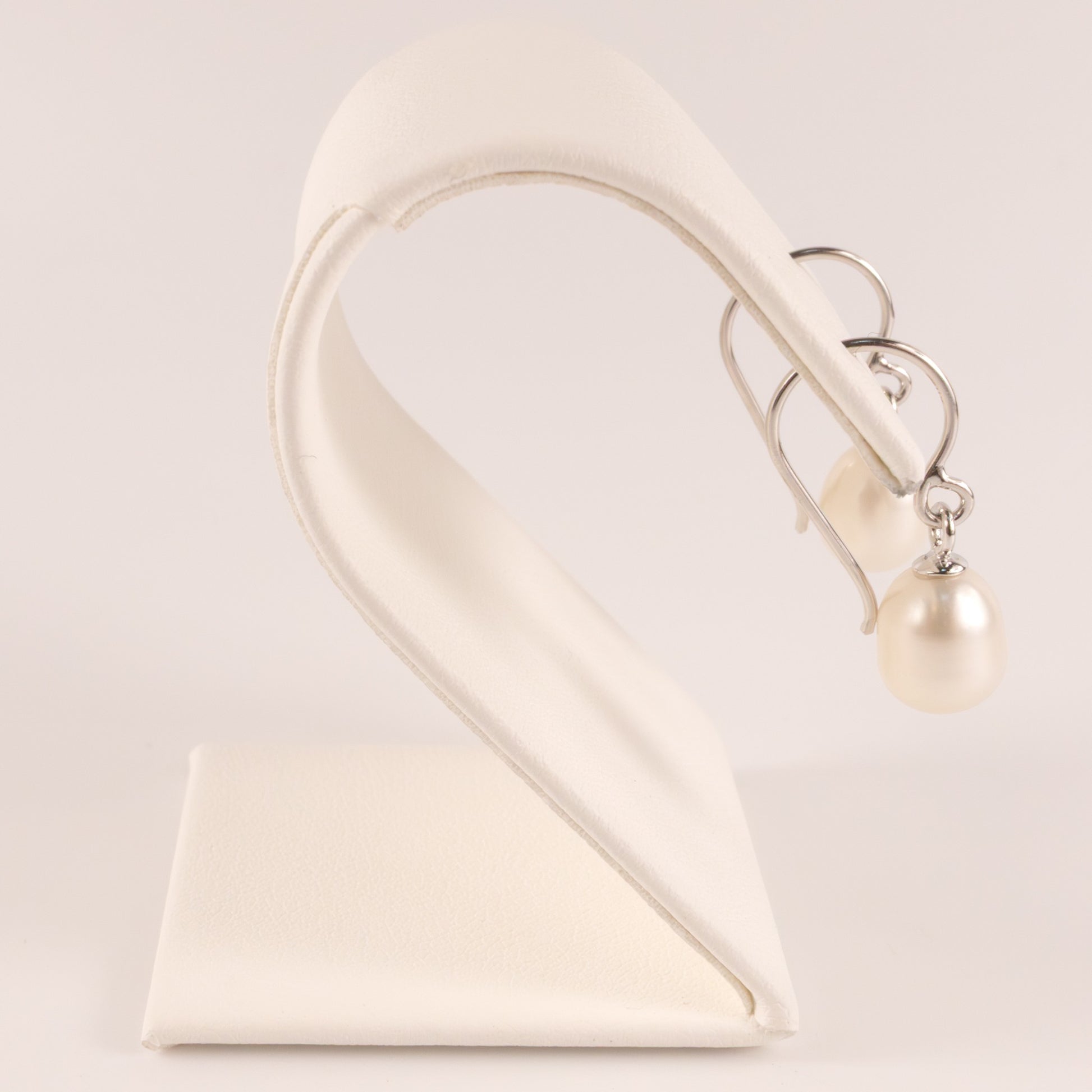 Sterling Silver 8mm Pearl Drop Dangle Earrings