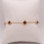 14KYG Ruby Clover Station Bracelet