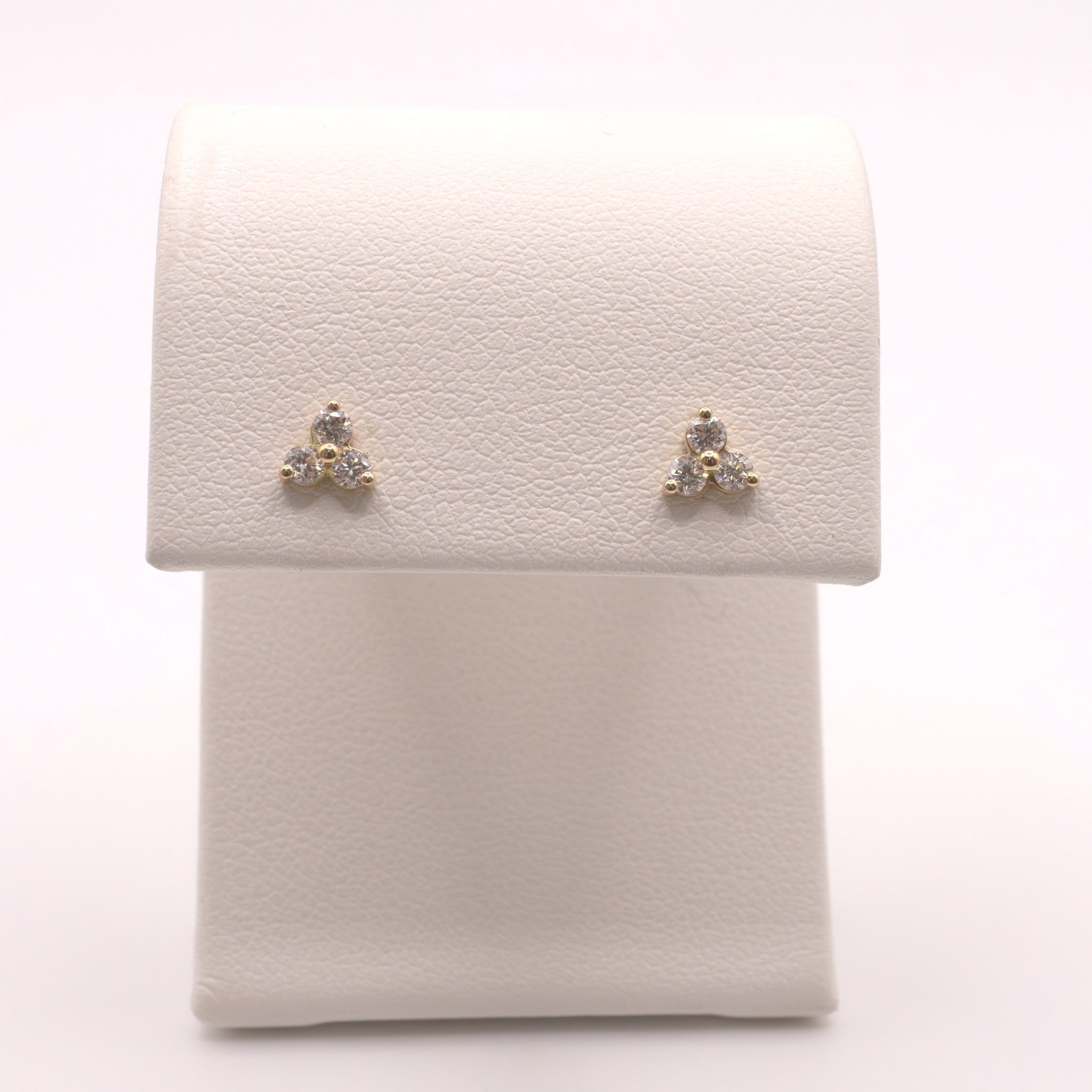 14KYG Diamond 3-Cluster Stud Earrings
