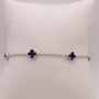 14KWG Sapphire Clover Sation Bracelet