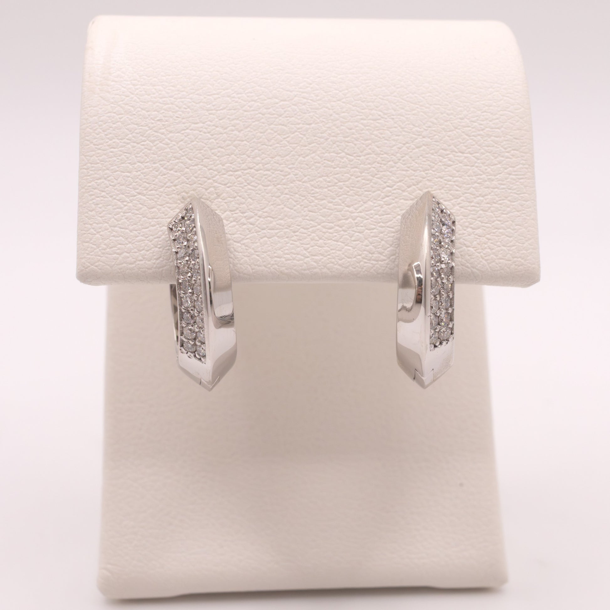 14KWG Diamond Knife Edge Huggies