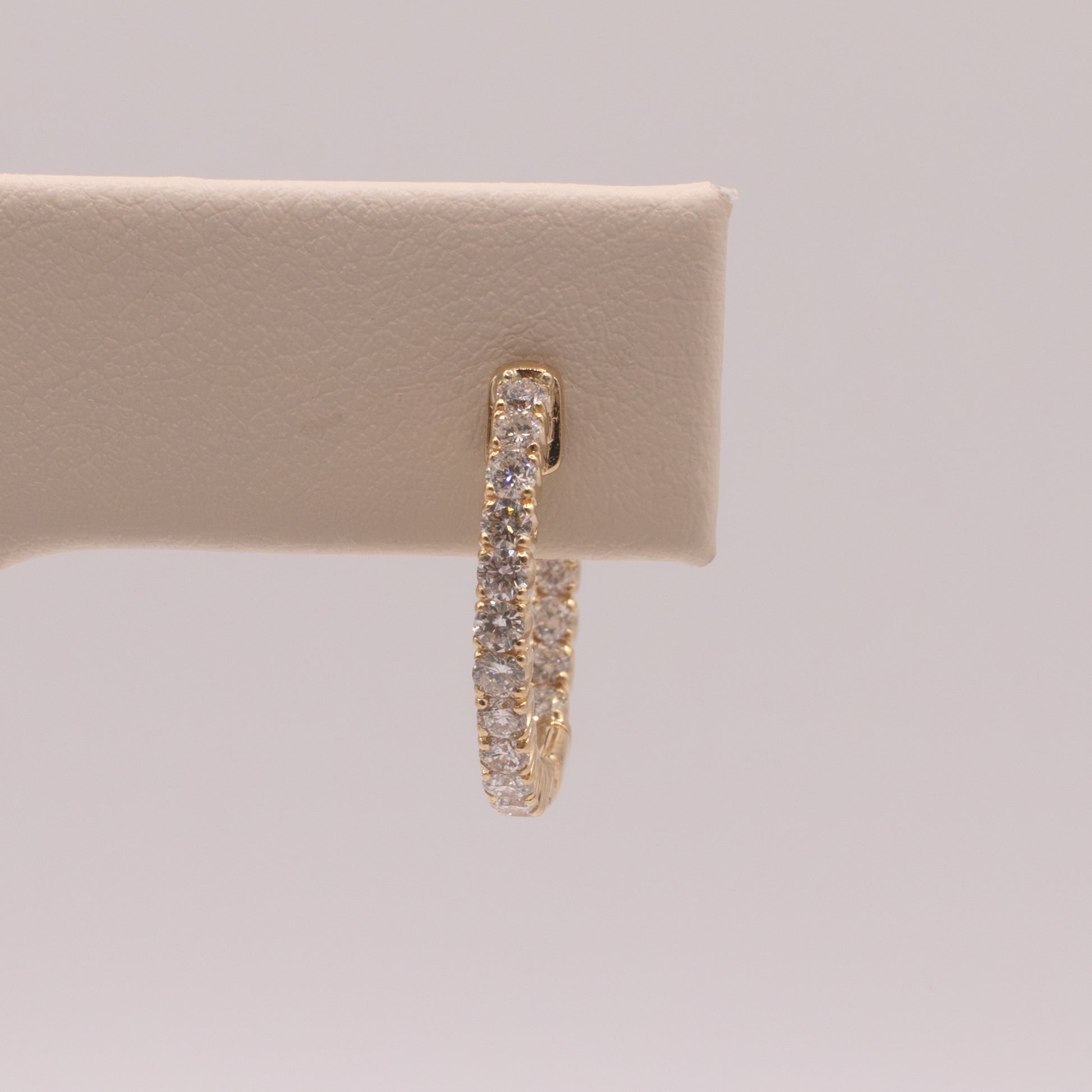 14KYG Diamond In-and-Out Hoop Earrings