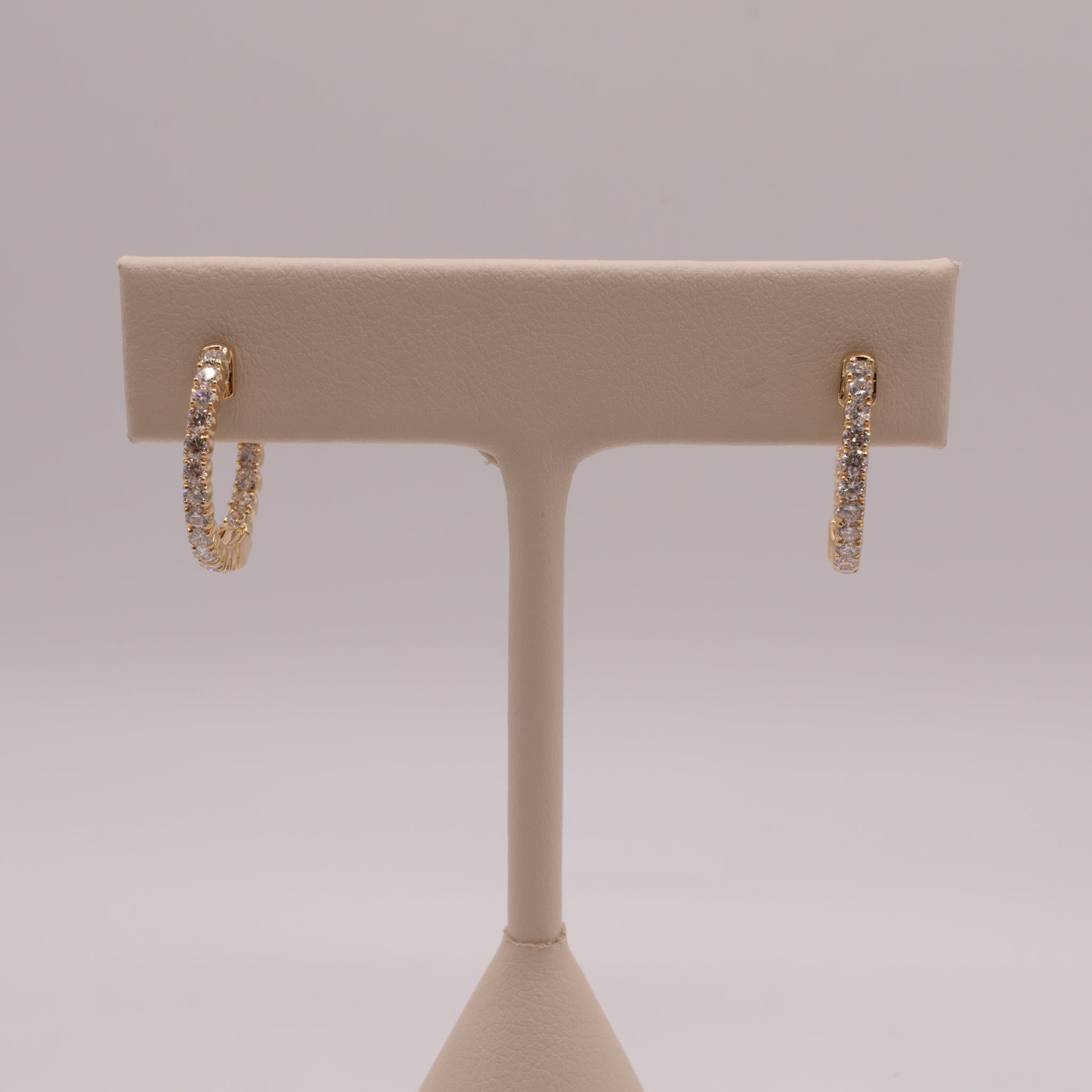 14KYG Diamond 1.0ctw In-and-Out Hoop Earrings
