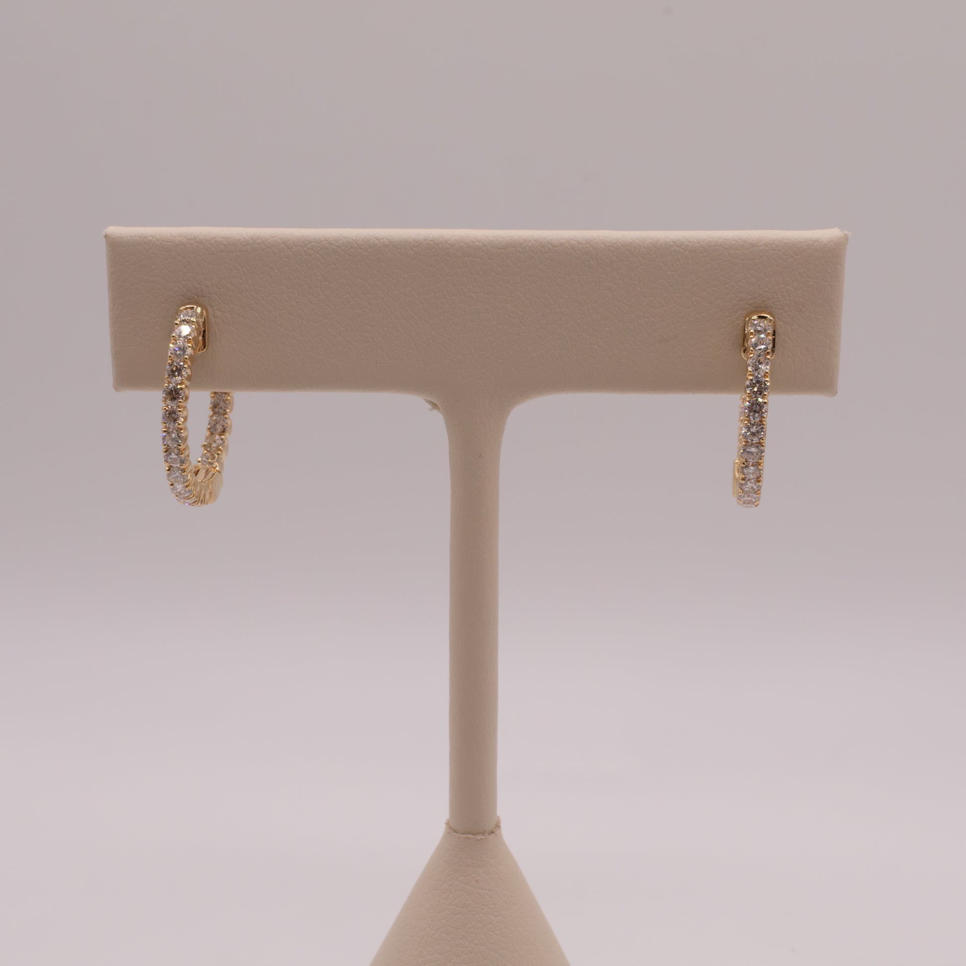 14KYG Diamond 1.0ctw In-and-Out Hoop Earrings