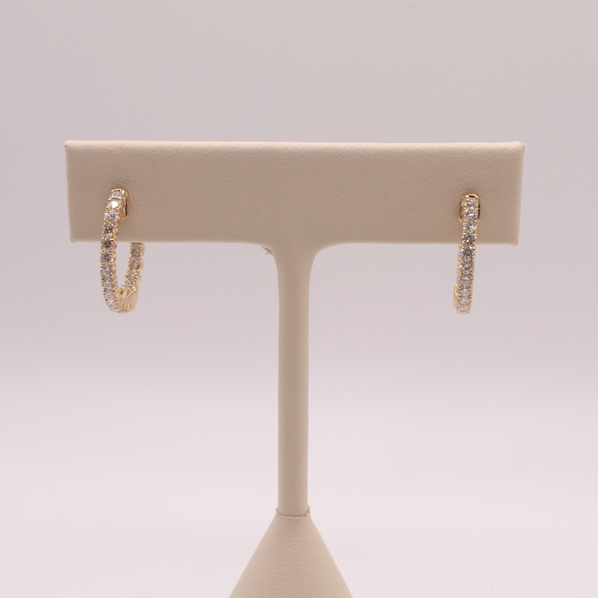 14KYG Diamond In-and-Out Hoop Earrings
