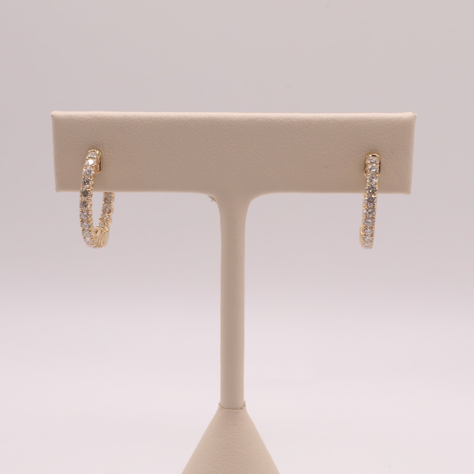 14KYG Diamond In-and-Out Hoop Earrings
