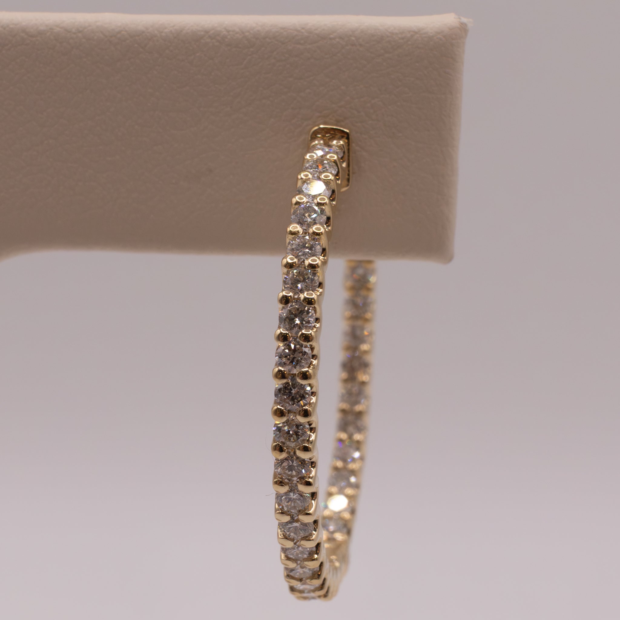 14KYG Diamond 2.06ctw In-and Out Hoop Earrings