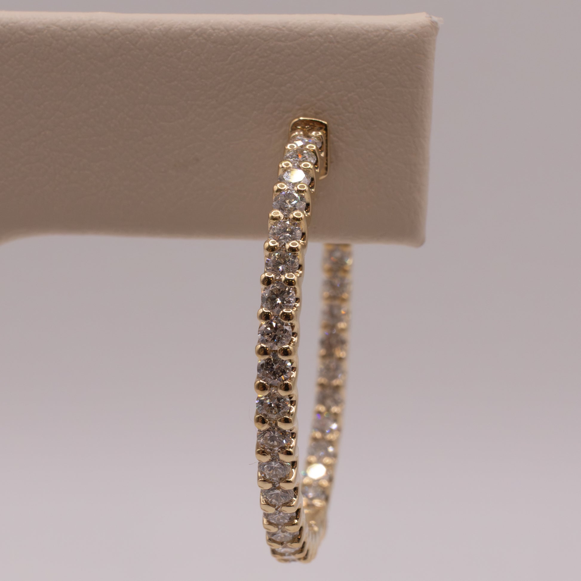 14KYG Diamond 2.06ctw In-and Out Hoop Earrings