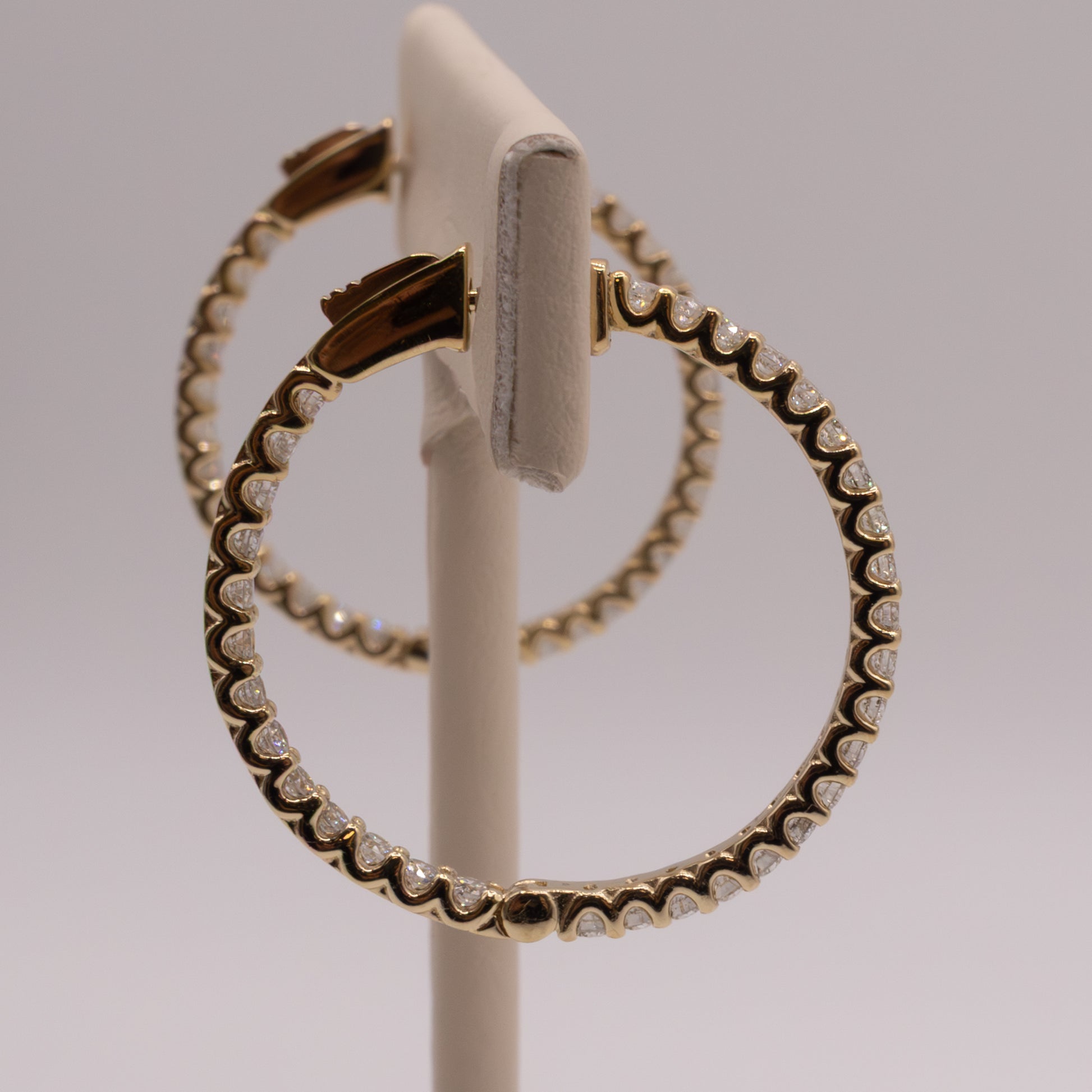 14KYG Diamond 2.06ctw In-and Out Hoop Earrings