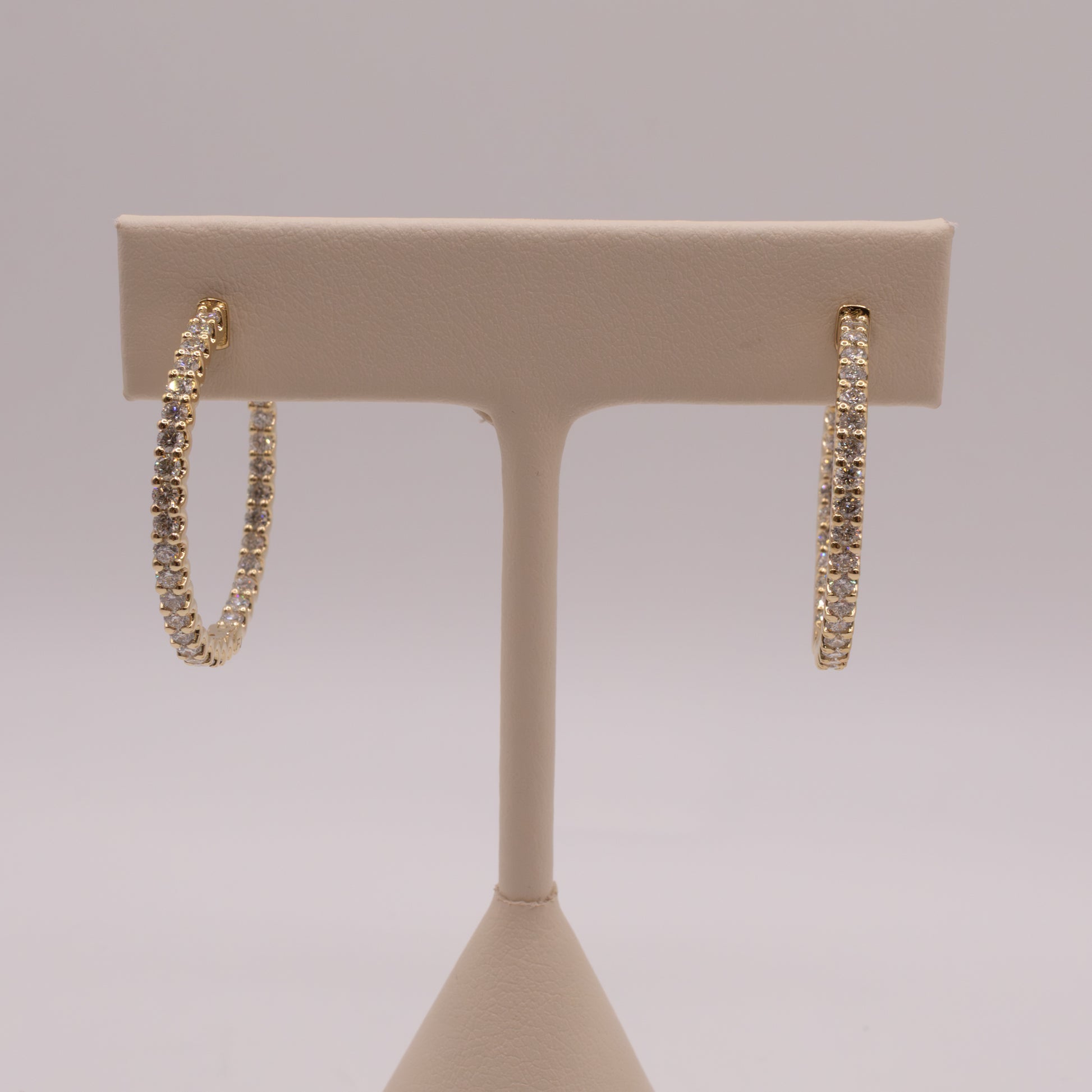 14KYG Diamond 2.06ctw In-and Out Hoop Earrings