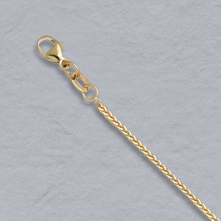 14KYG Diamond Cut 1.0mm 16" Square Wheat Chain