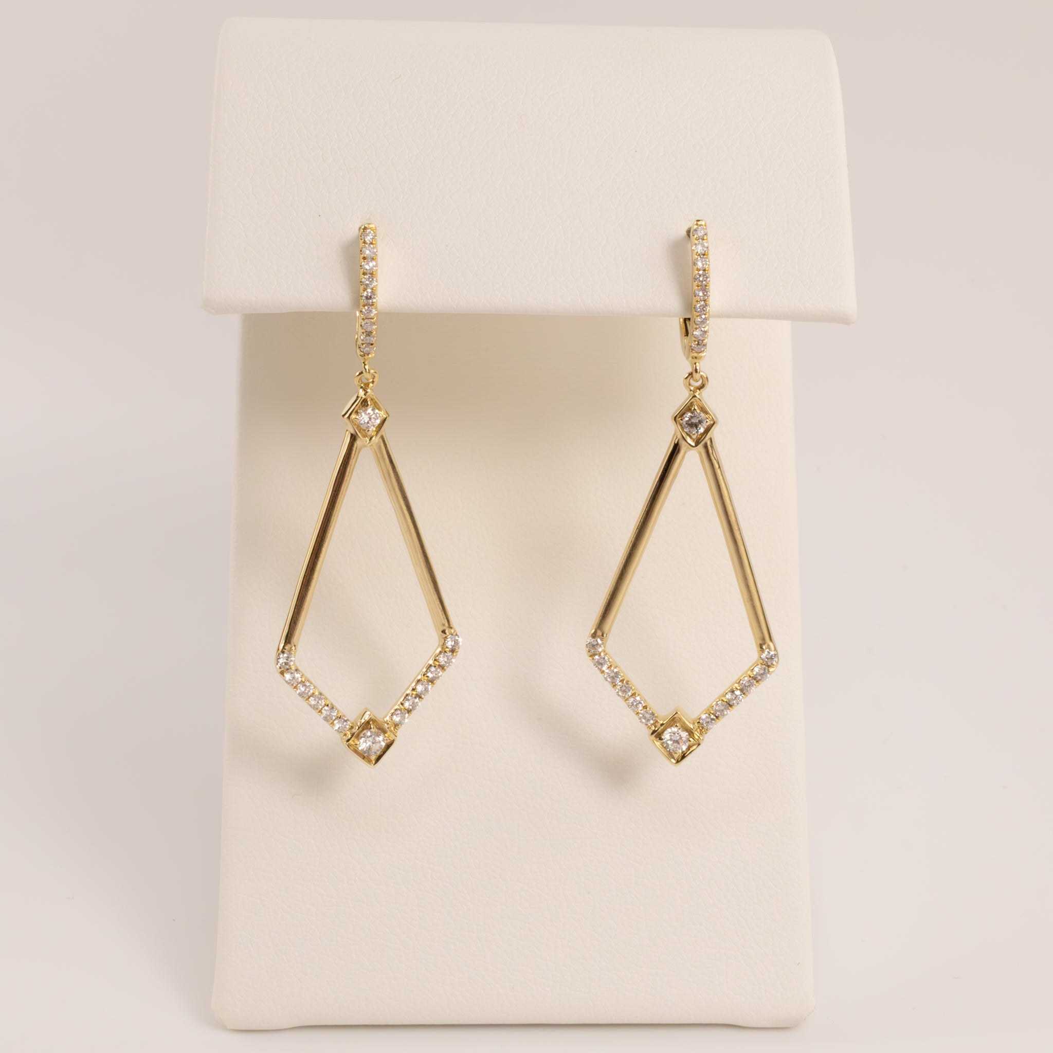 14KYG Diamond Geometric Dangle Earrings