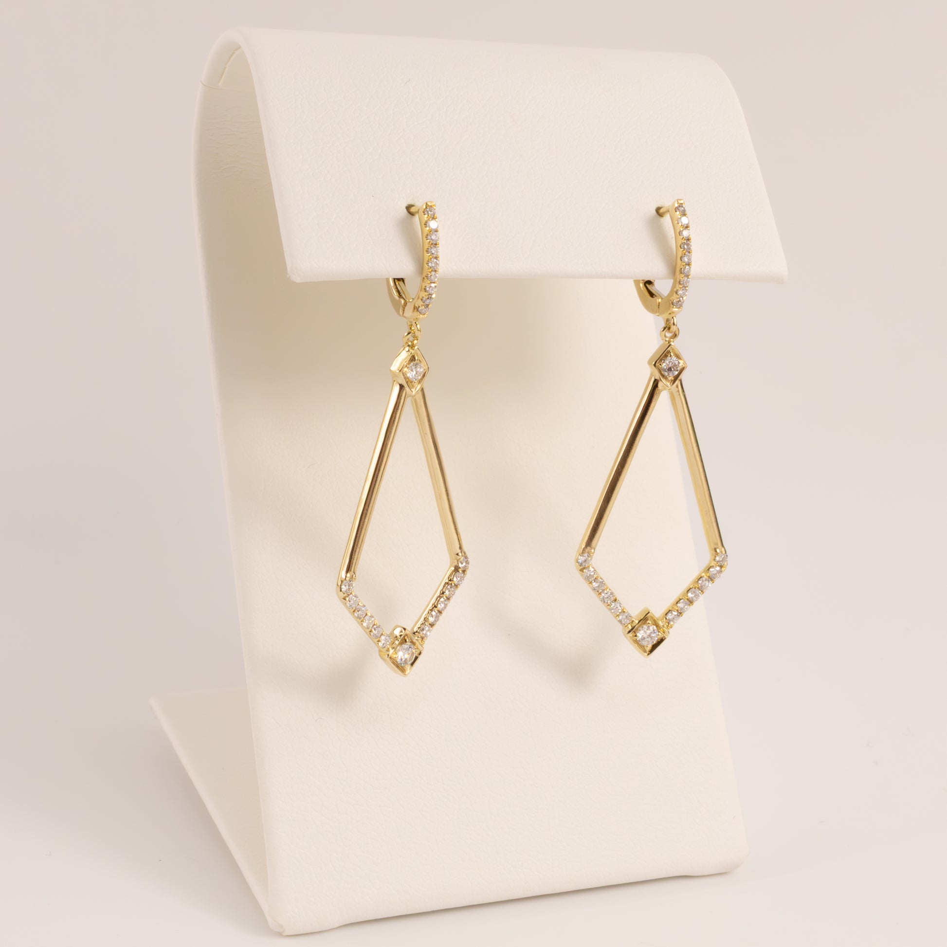 14KYG Diamond Geometric Dangle Earrings