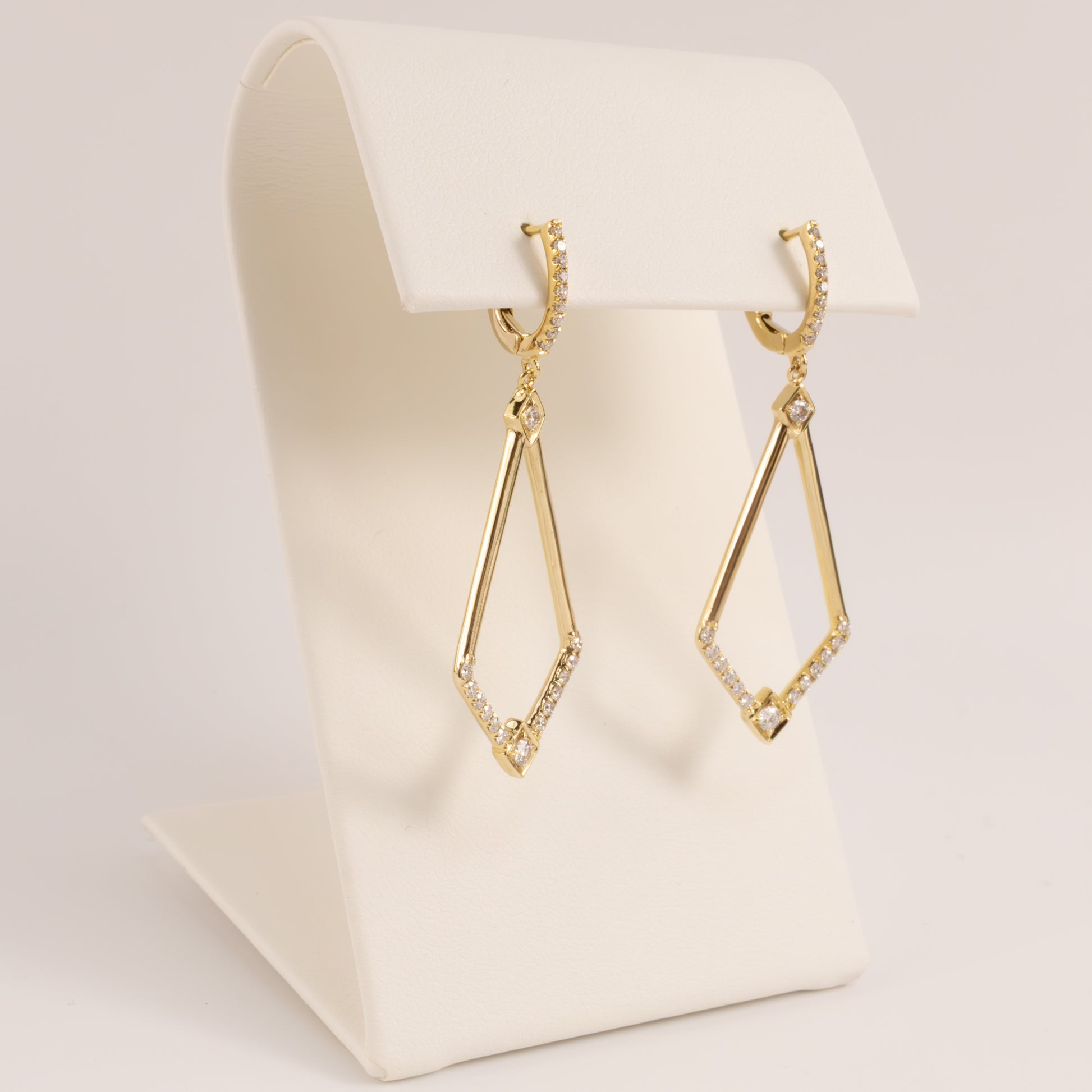 14KYG Diamond Geometric Dangle Earrings