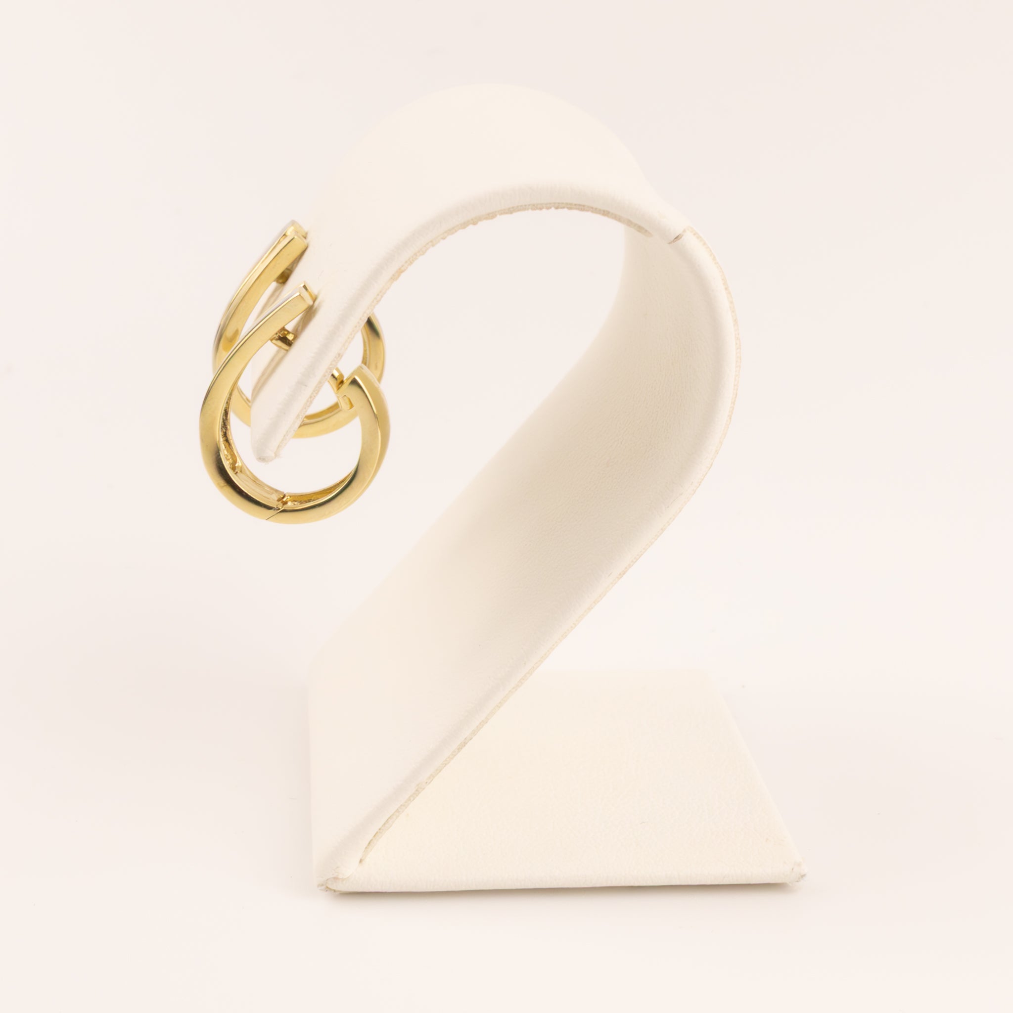 14K Two-Tone Diamond V-Cut Huggie Hoop Earrings