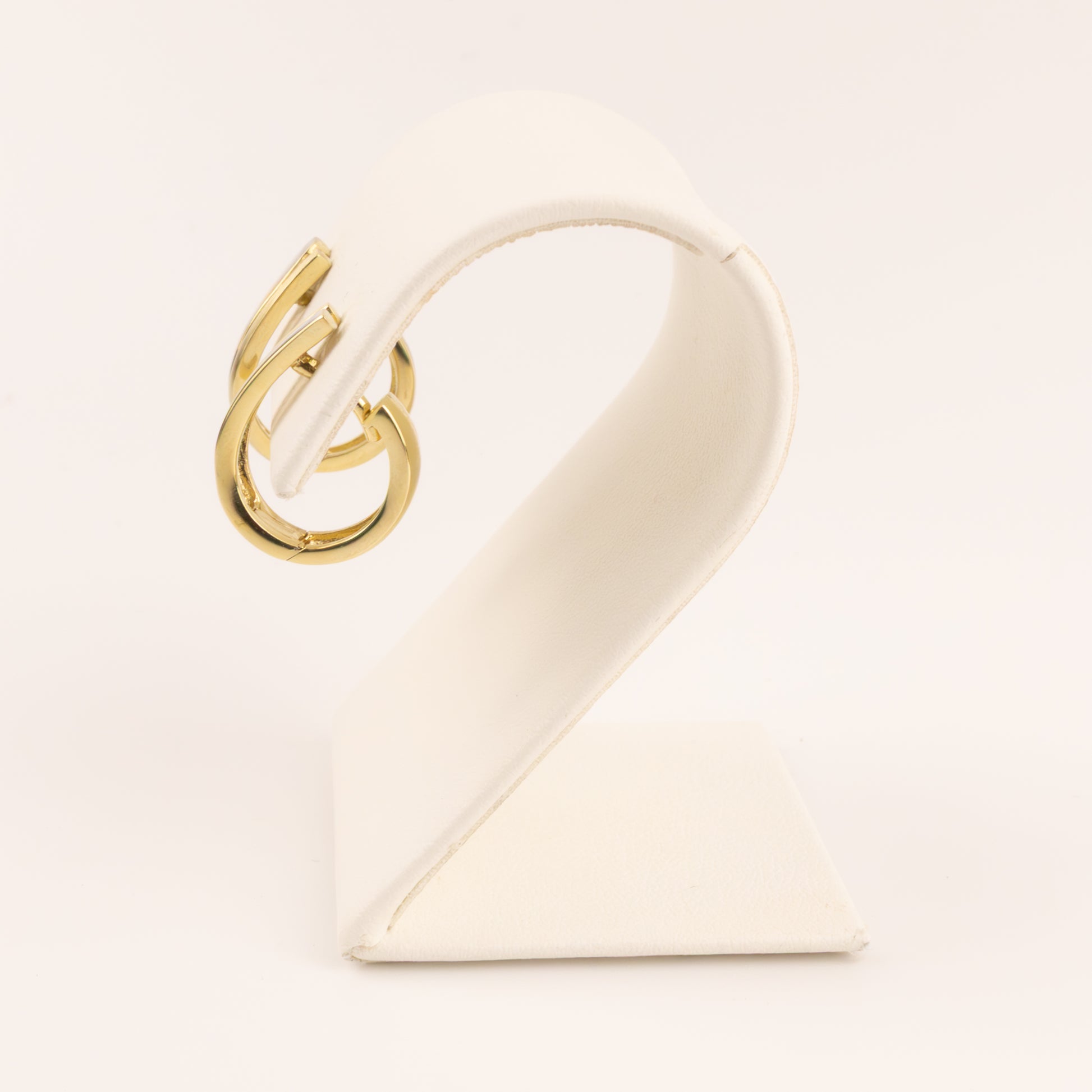 14K Two-Tone Diamond V-Cut Huggie Hoop Earrings