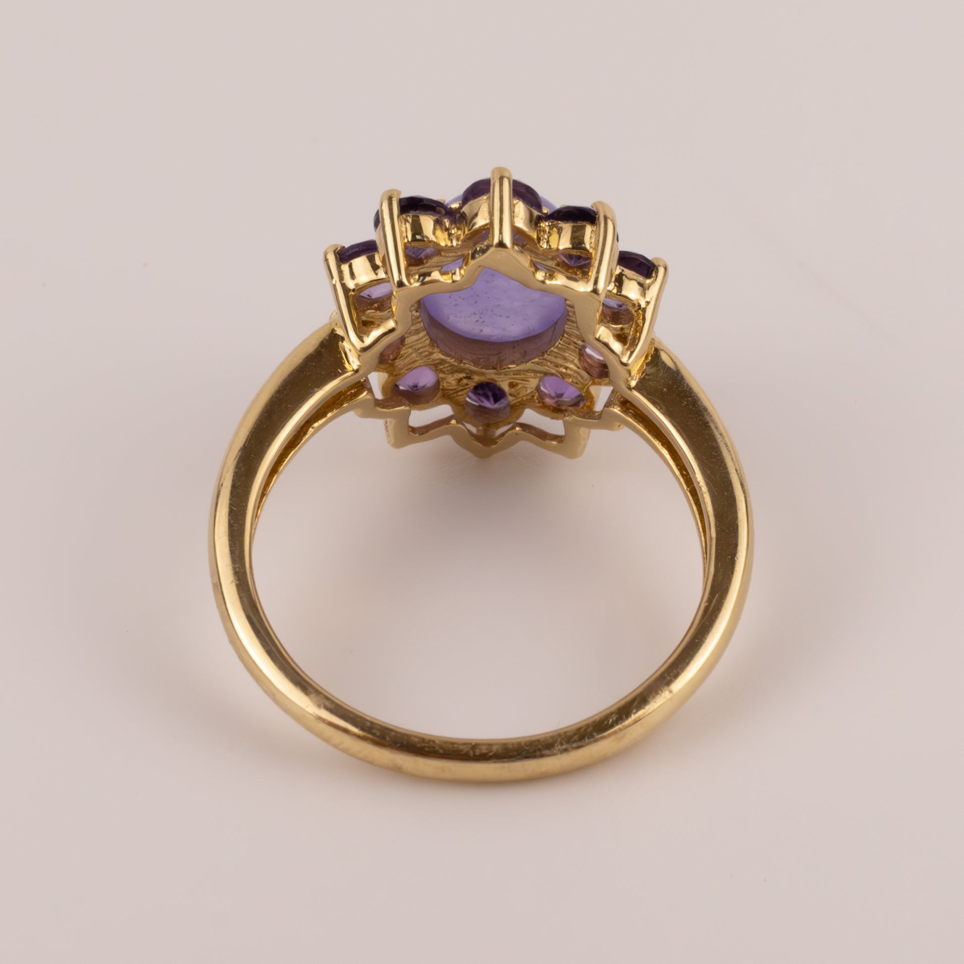 14KYG Jade and Amethyst Ring