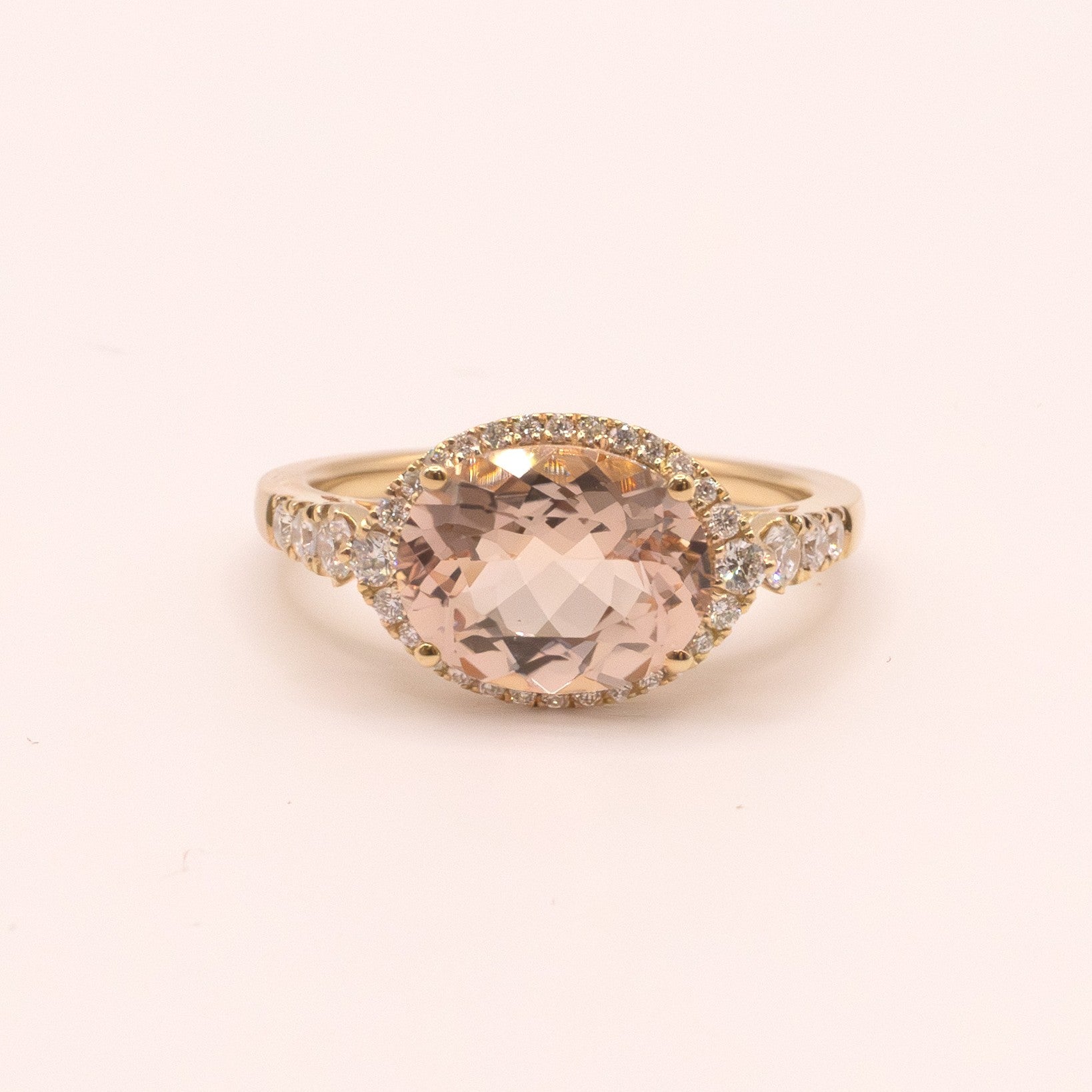 14KYG Morganite and Diamond Ring