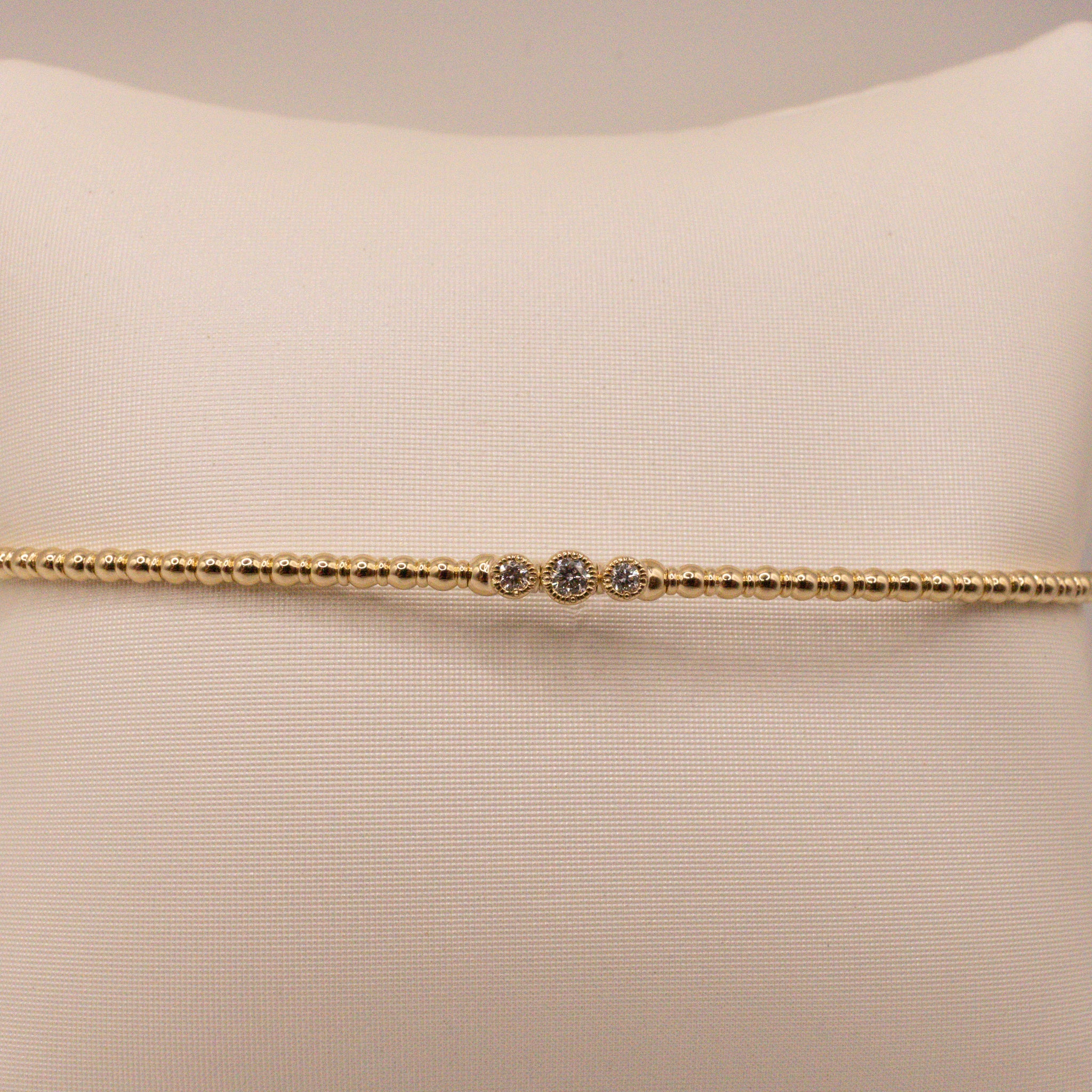 14KYG Diamond 3-Stone Flexi Bracelet
