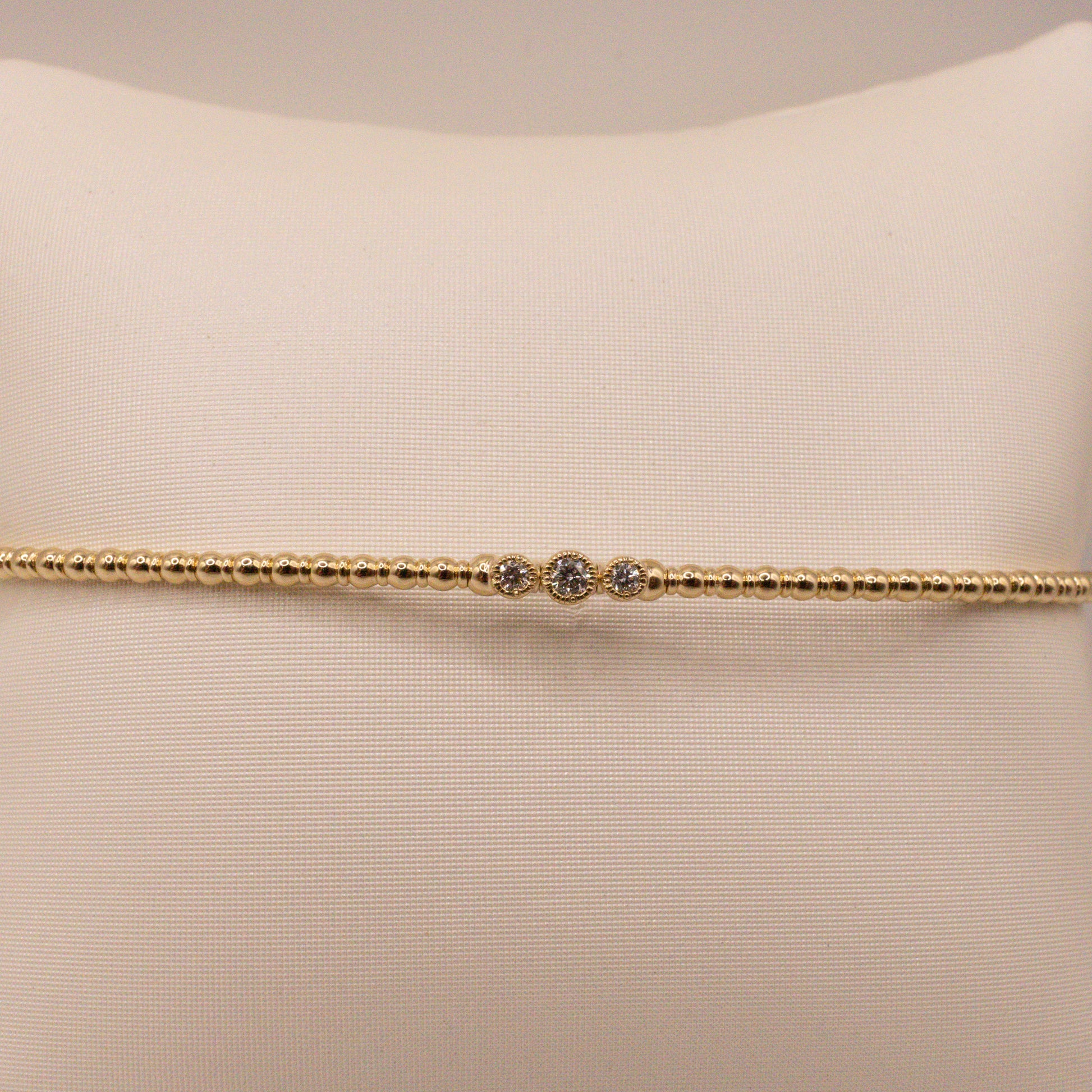 14KYG Diamond 3-Stone Flexi Bracelet