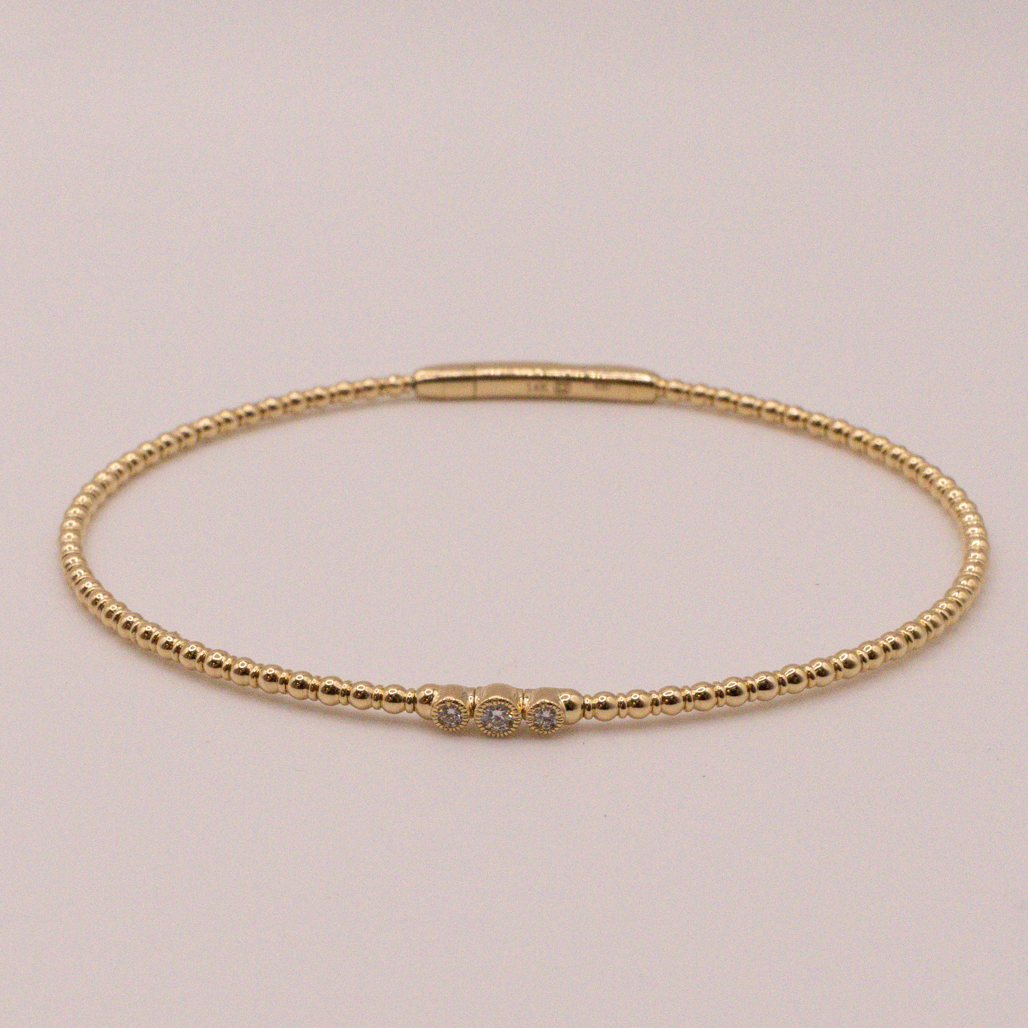 14KYG Diamond 3-Stone Flexi Bracelet
