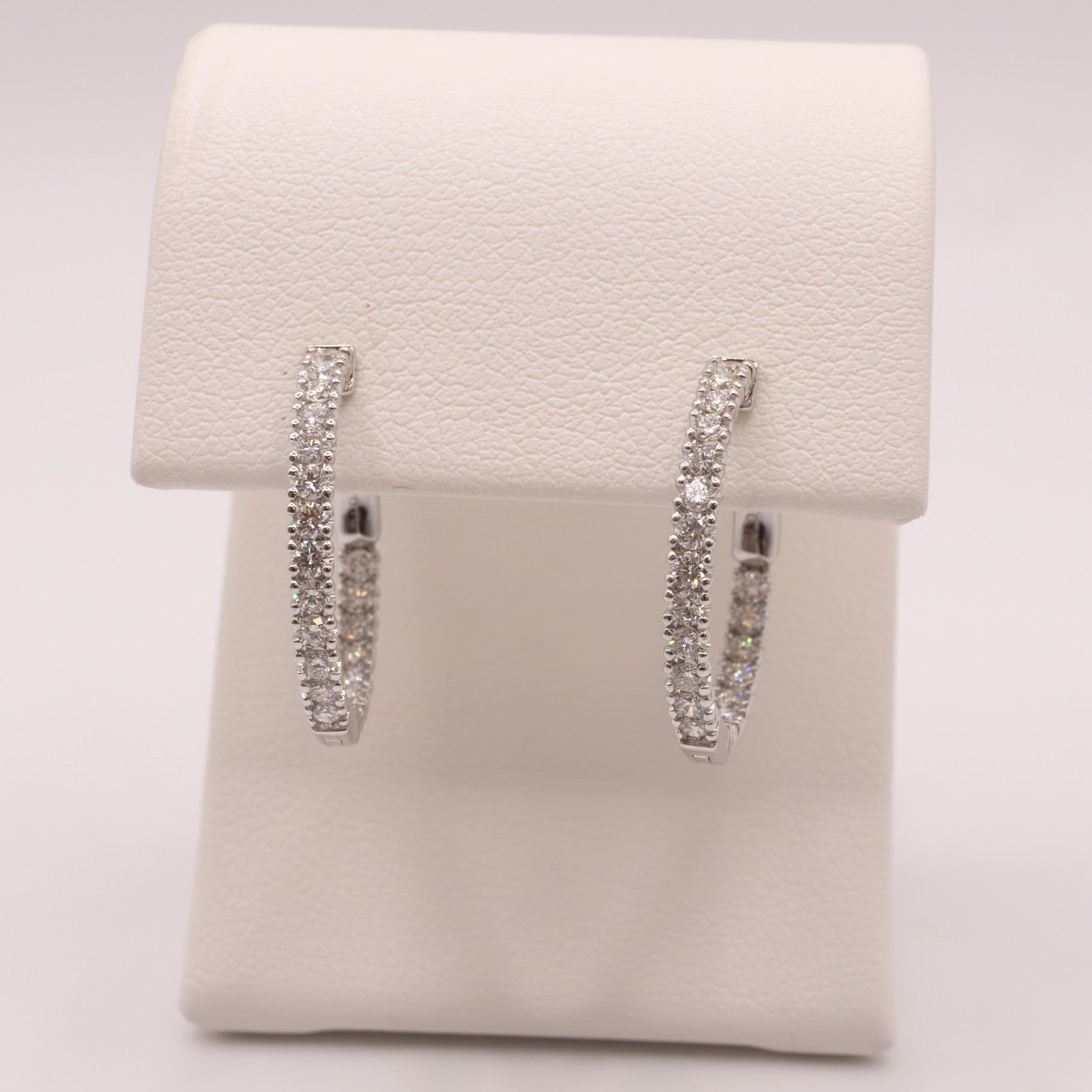 14KWG Diamond In-and-Out Hoops