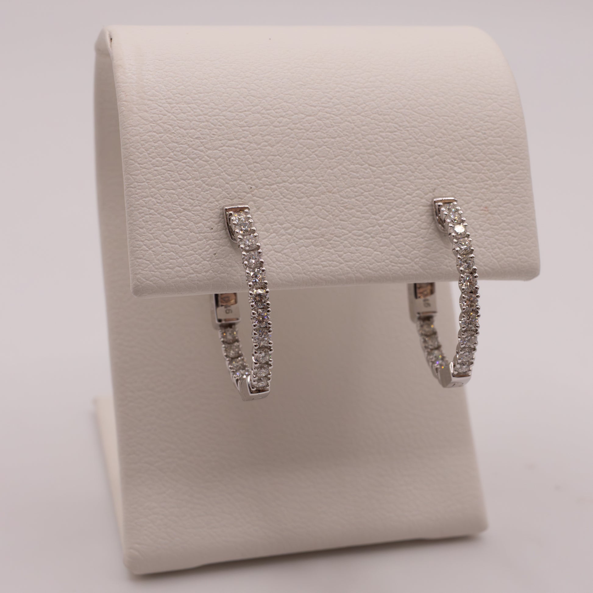 14KWG Diamond 0.46ctw In-and-Out Hoop Earrings