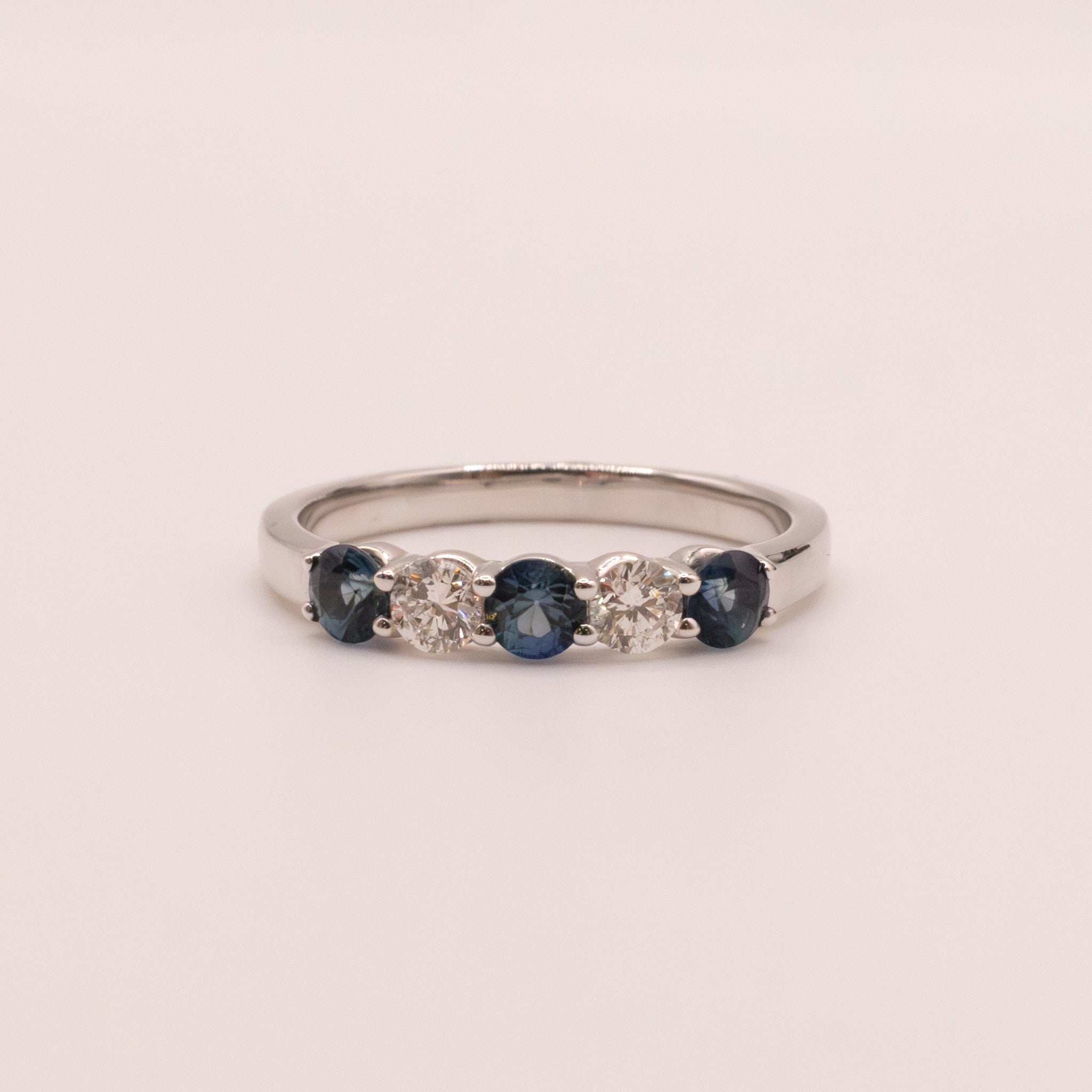 14KWG Sapphire and Diamond Alternating Band