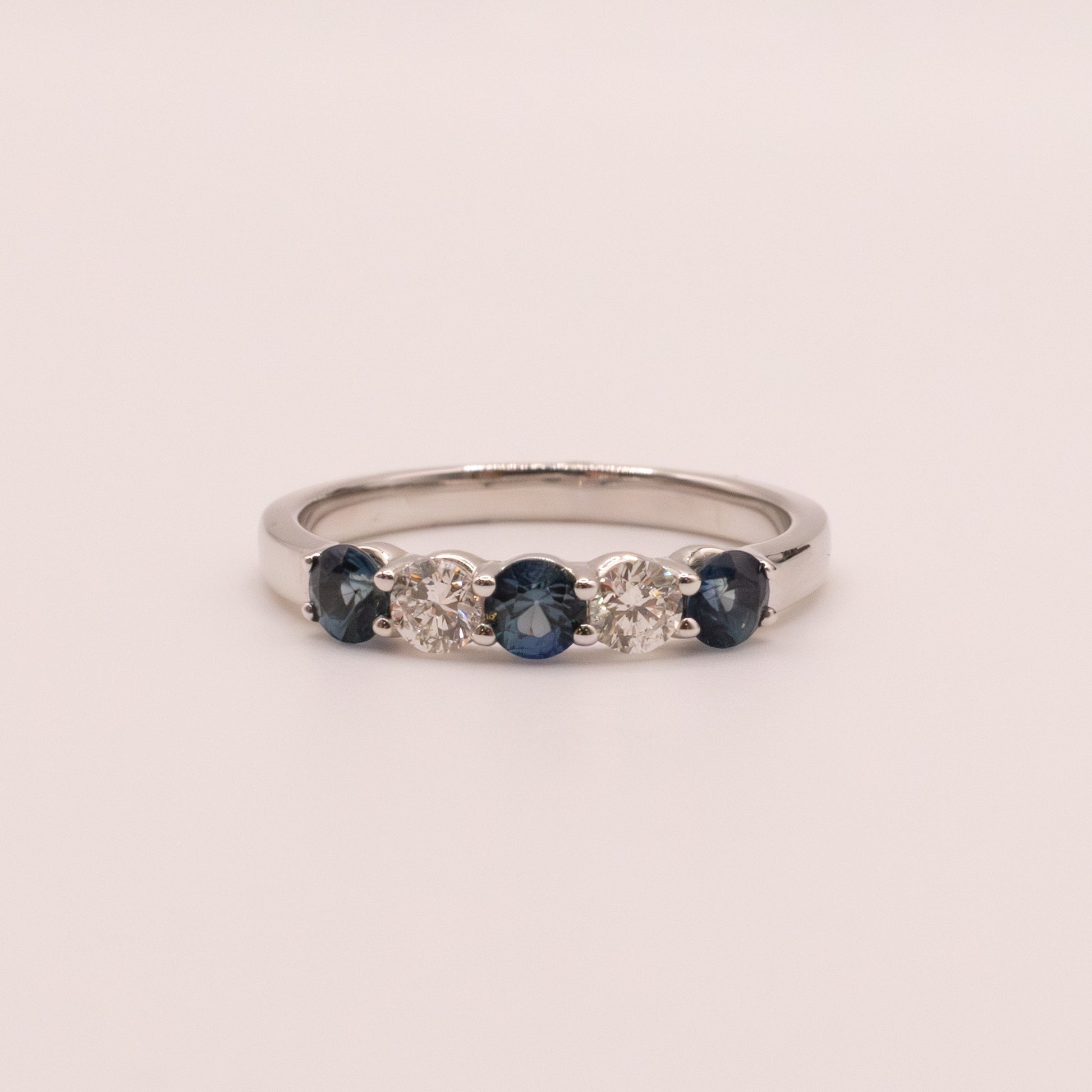 14KWG Sapphire and Diamond Alternating Band
