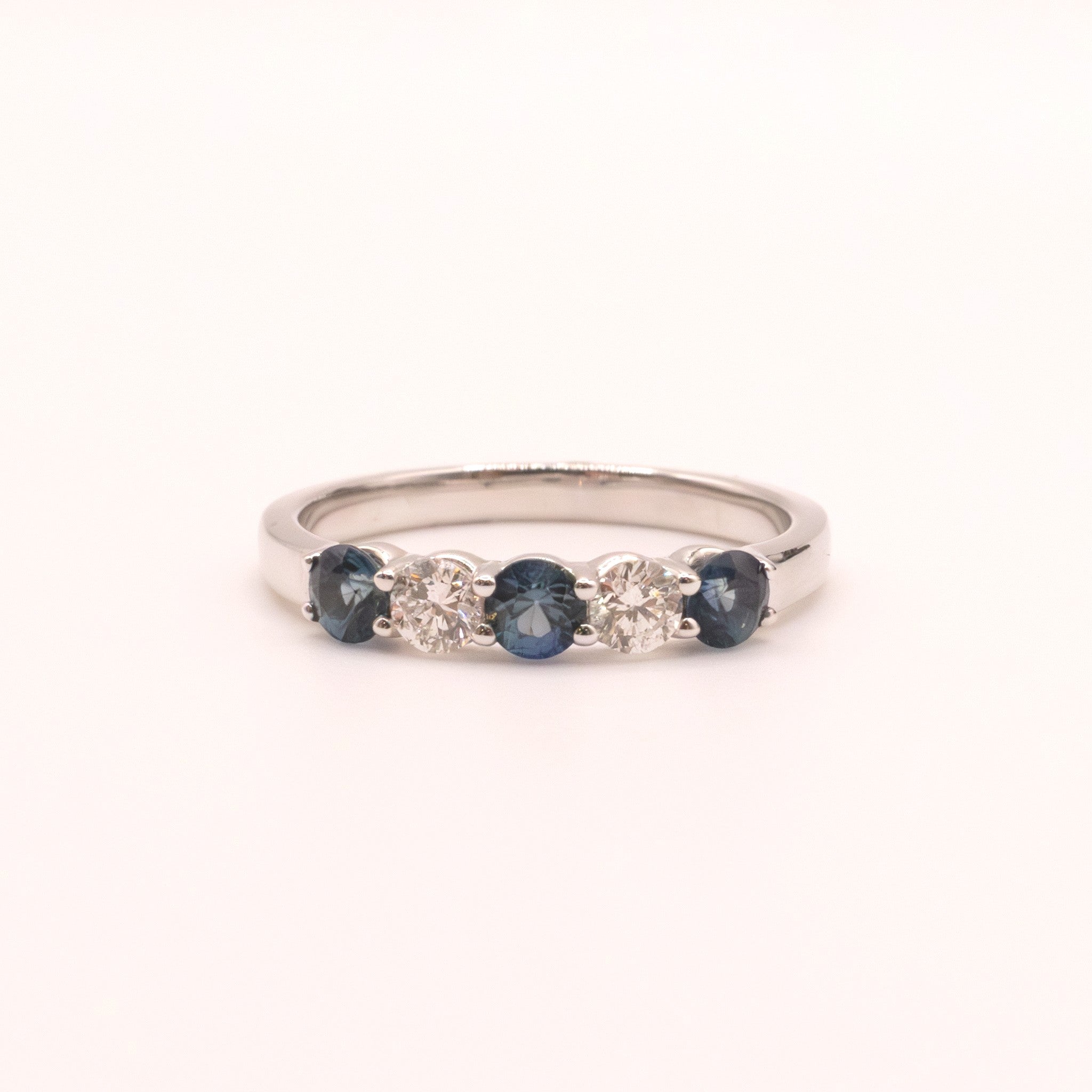 14KWG Sapphire and Diamond Alternating Band