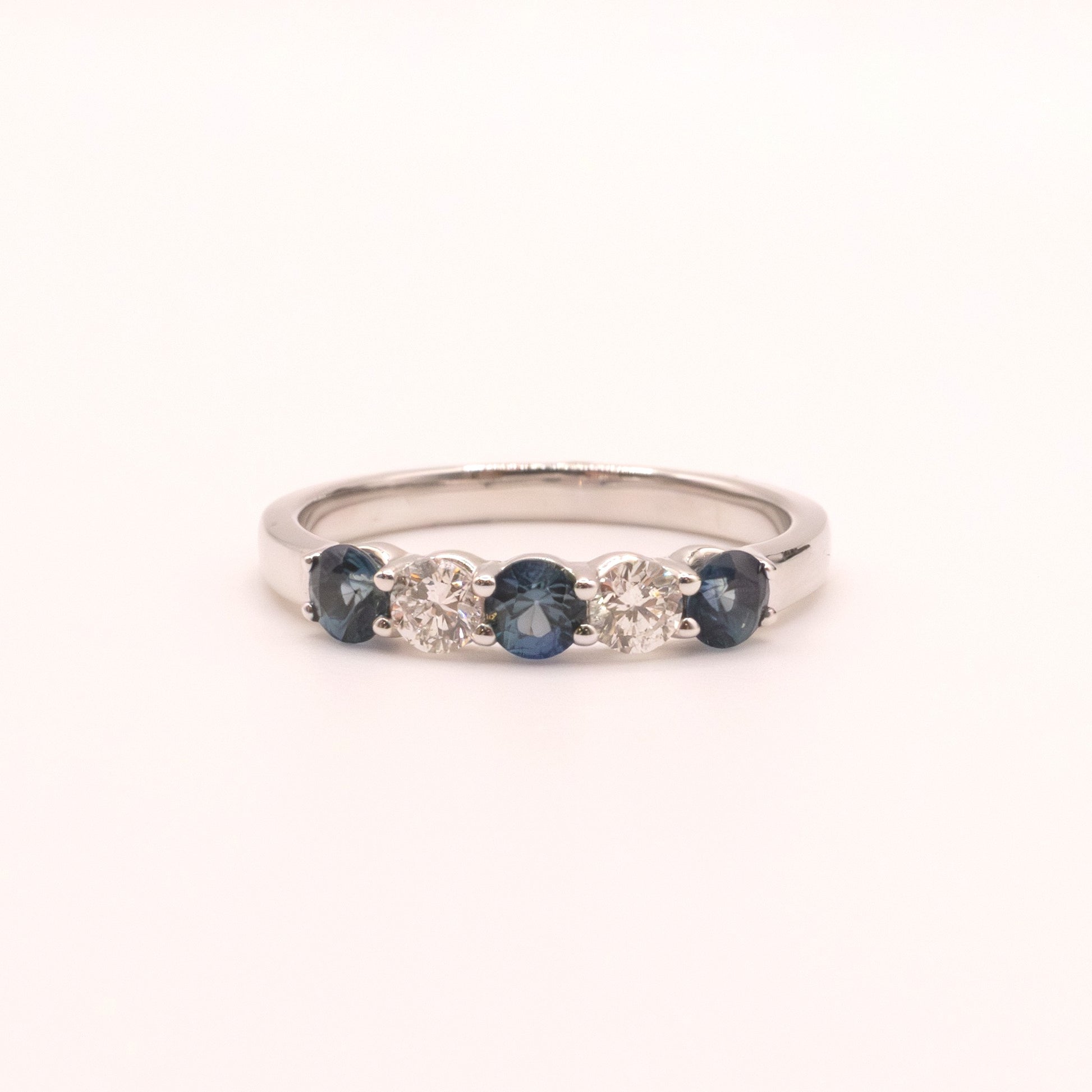 14KWG Sapphire and Diamond Alternating Band