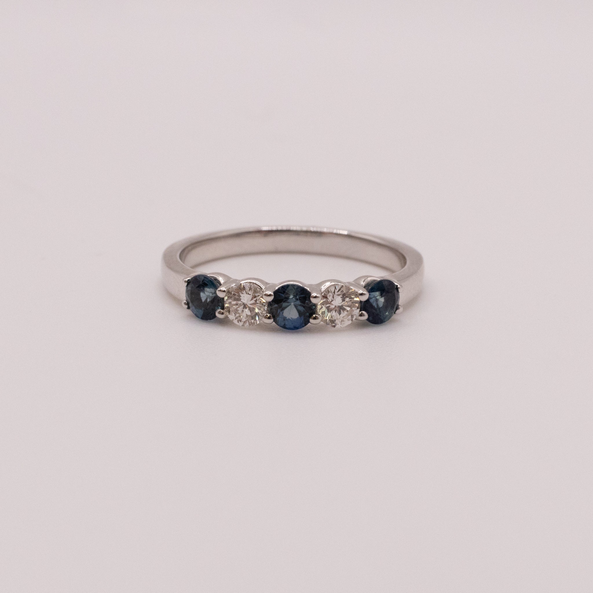 14KWG Sapphire and Diamond Alternating Band