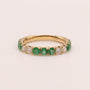 14KYG Emerald and Diamond Alternating Band