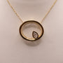 14KYG Diamond Bezel Set in Oval Frame Necklace