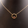 14KYG Pink Tourmaline Open Circle Necklace