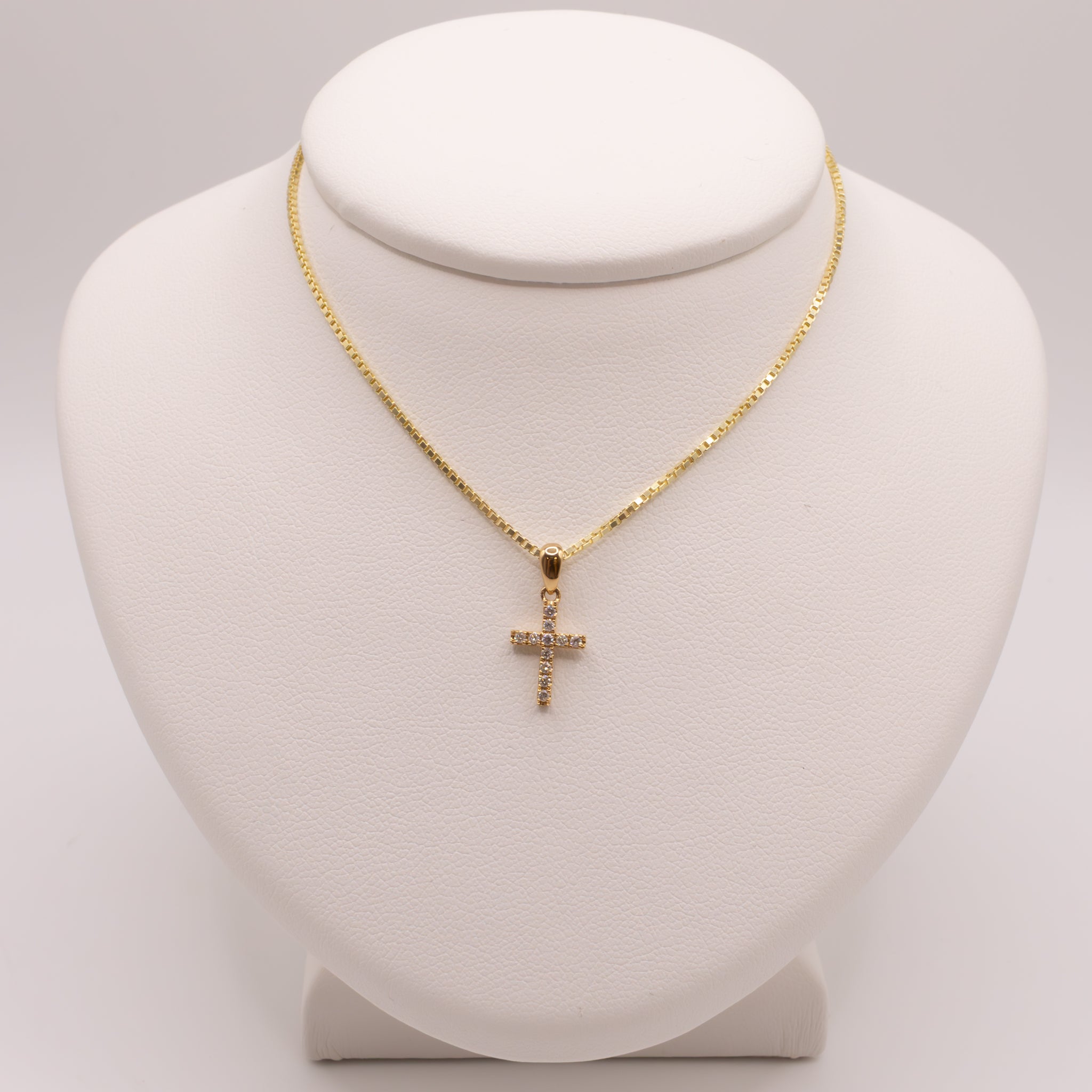 14KYG Diamond Small Cross Pendant