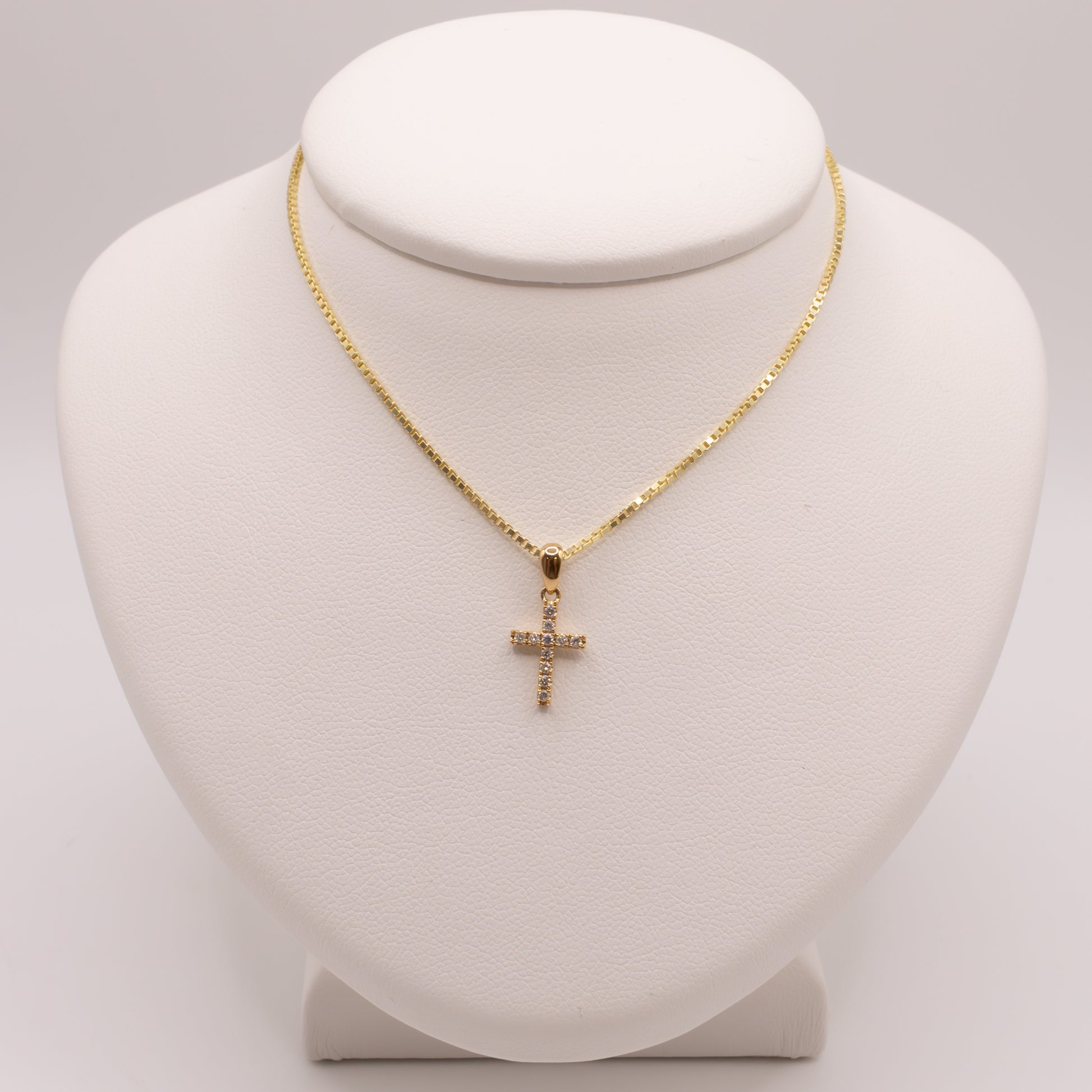 14KYG Diamond Small Cross Pendant