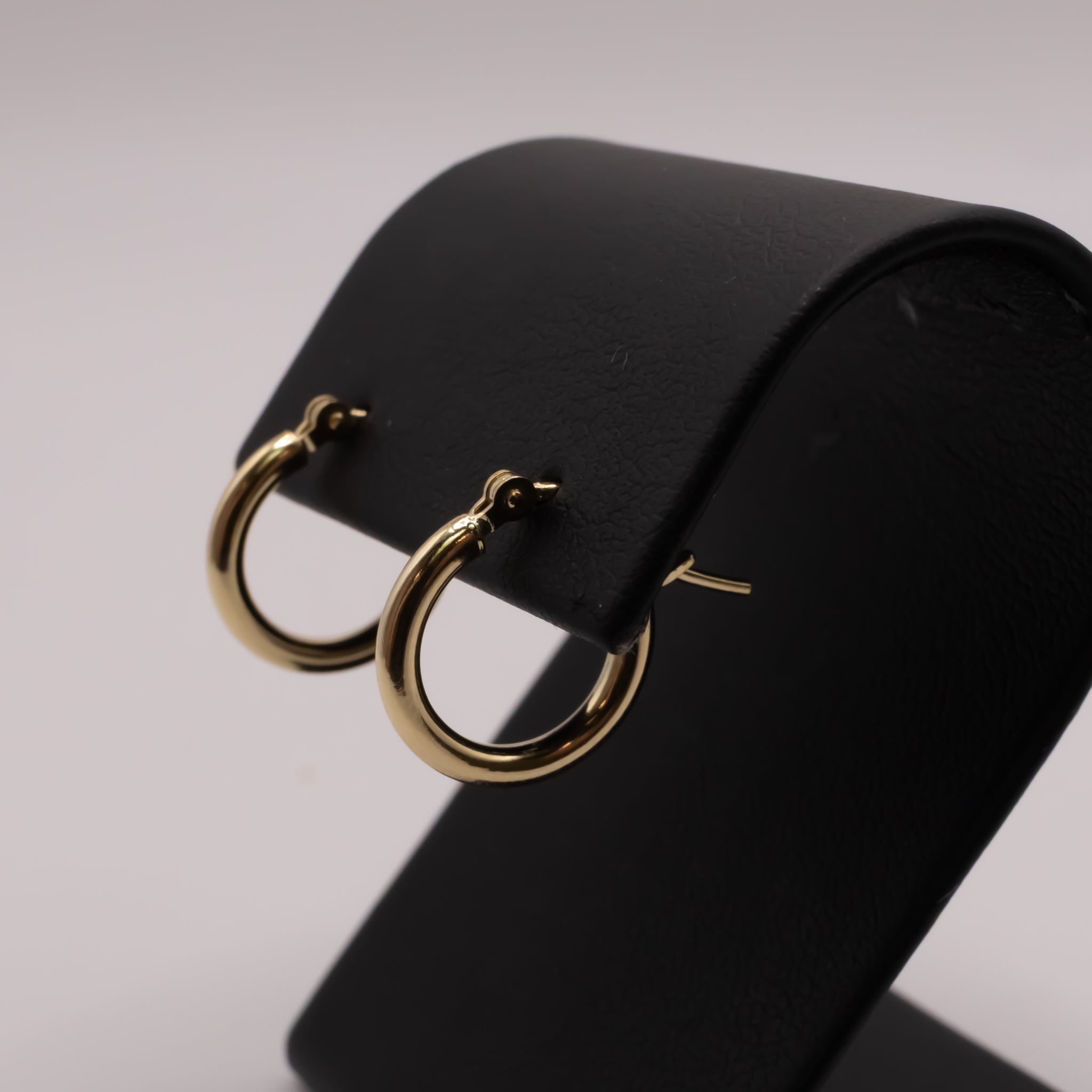 14KYG 2x12mm Tube Huggie Hoop Earrings