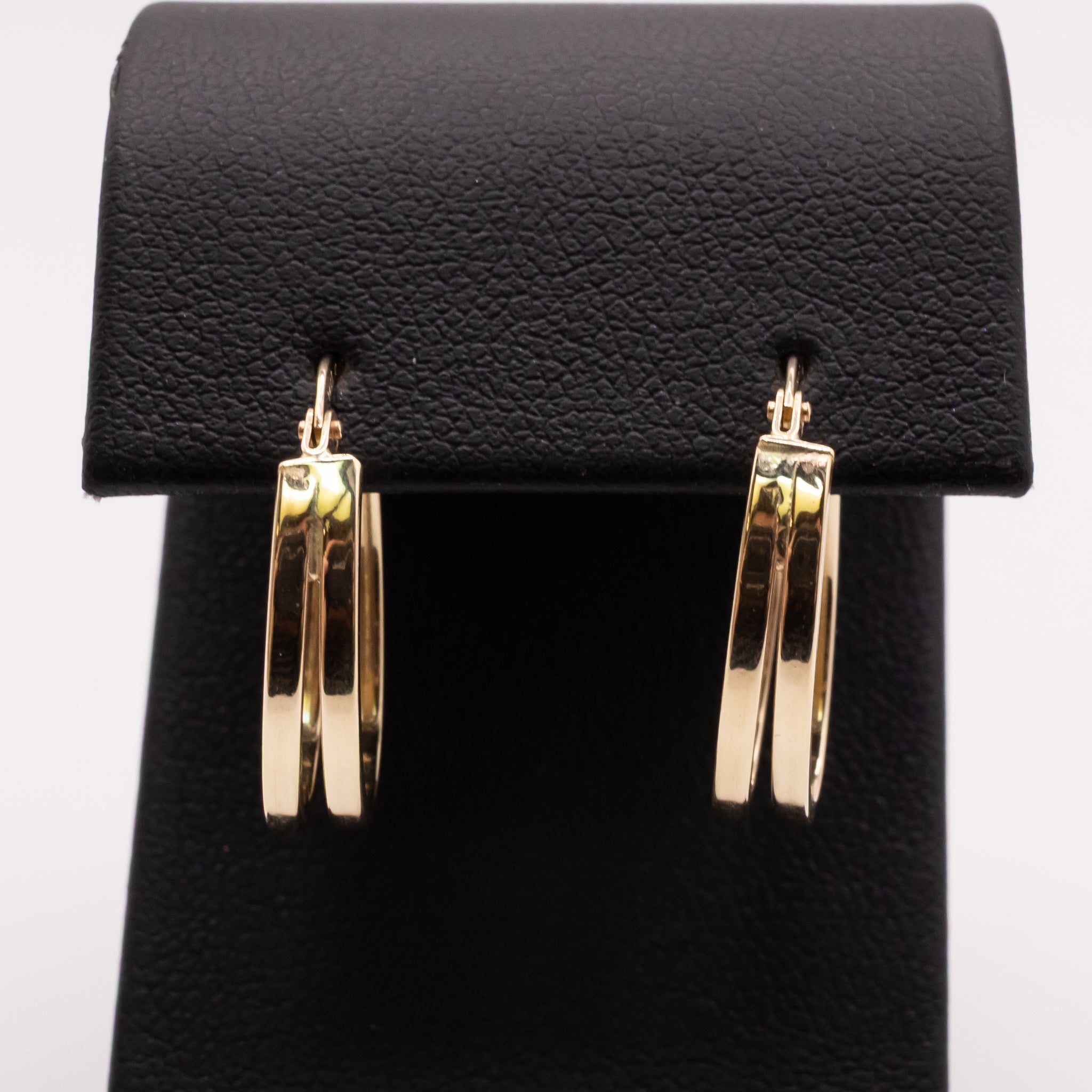 14KYG Double Row Oval Hoop Earrings