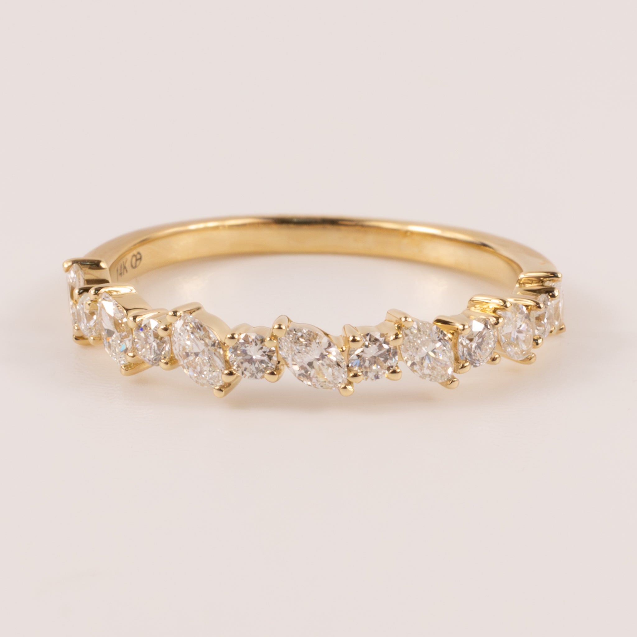 14KYG Marquise and Round Alternating Diamond Band