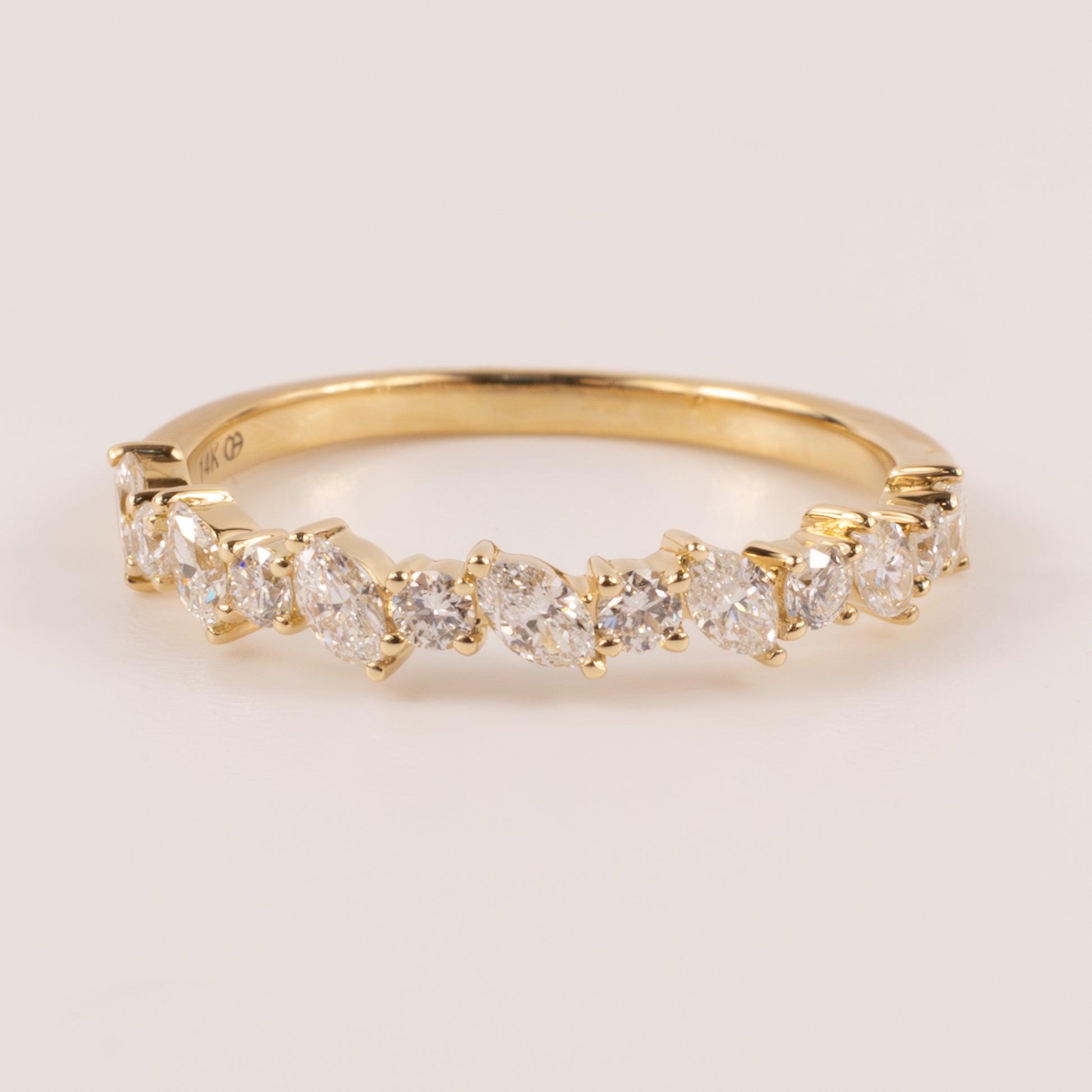 14KYG Marquise and Round Alternating Diamond Band