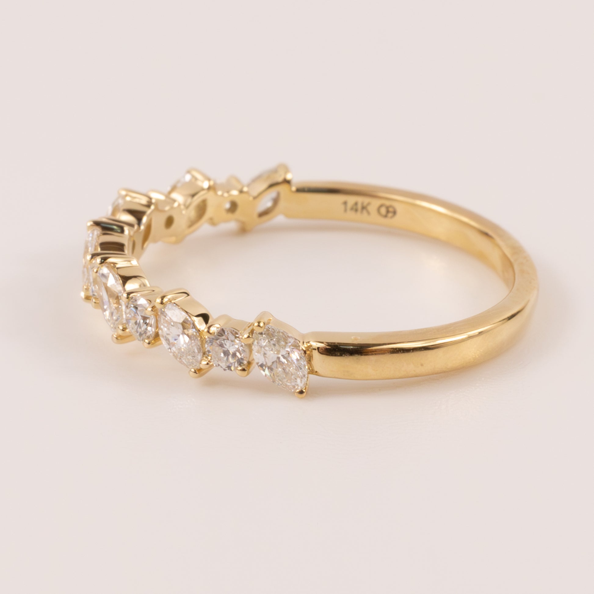 14KYG Marquise and Round Alternating Diamond Band