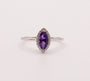 14KWG Amethyst Marquise and Diamond Halo Ring